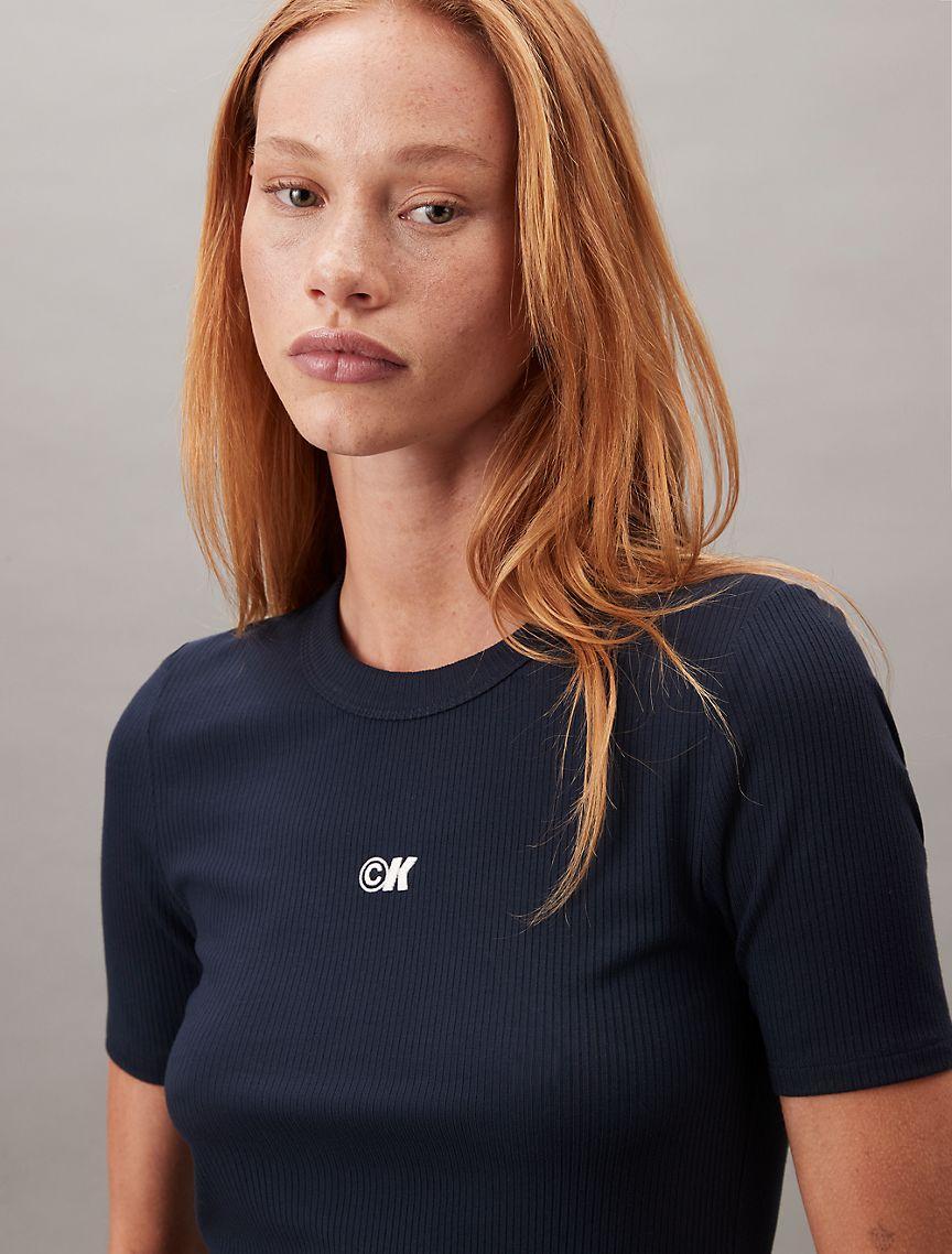 Modal Stretch Monogram Logo Graphic Slim T-Shirt  Product Image