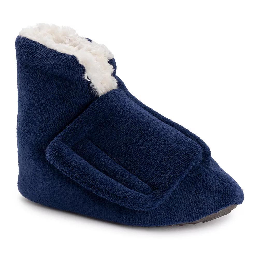 Softones by MUK LUKS Adjustable Shearling Mens Bootie Slippers Blue Product Image
