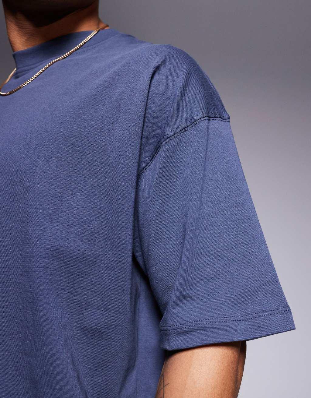 4505 Icon oversized cotton t-shirt with quick dry finish in navy  Product Image