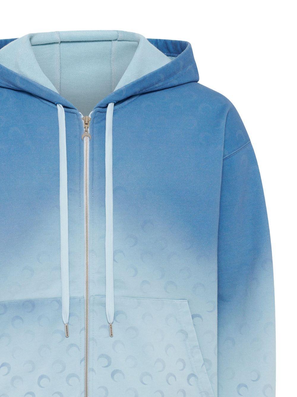Moon faded ombré zip-up hoodie Product Image