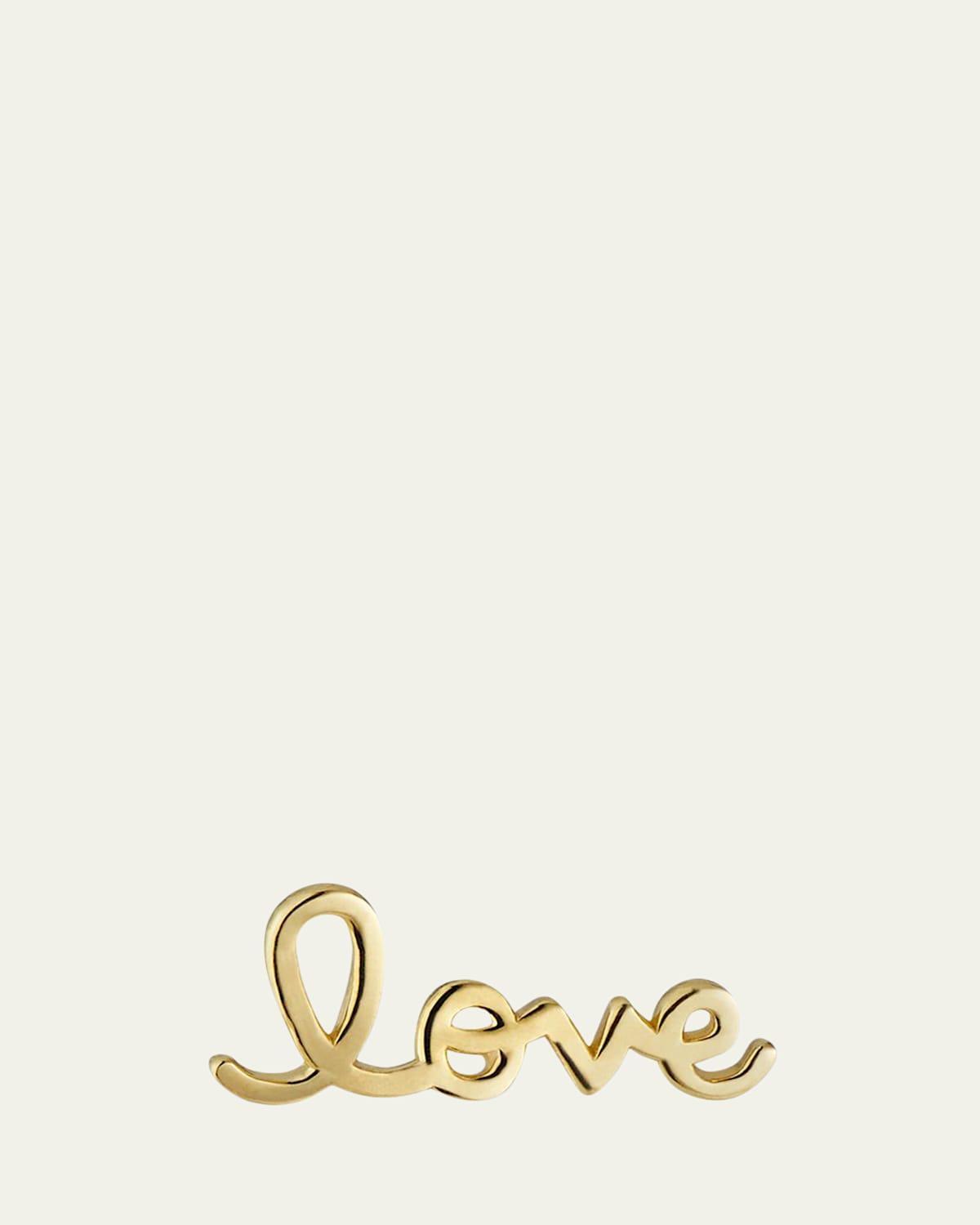 Womens 14K Yellow Gold Love Script Single Stud Earring Product Image