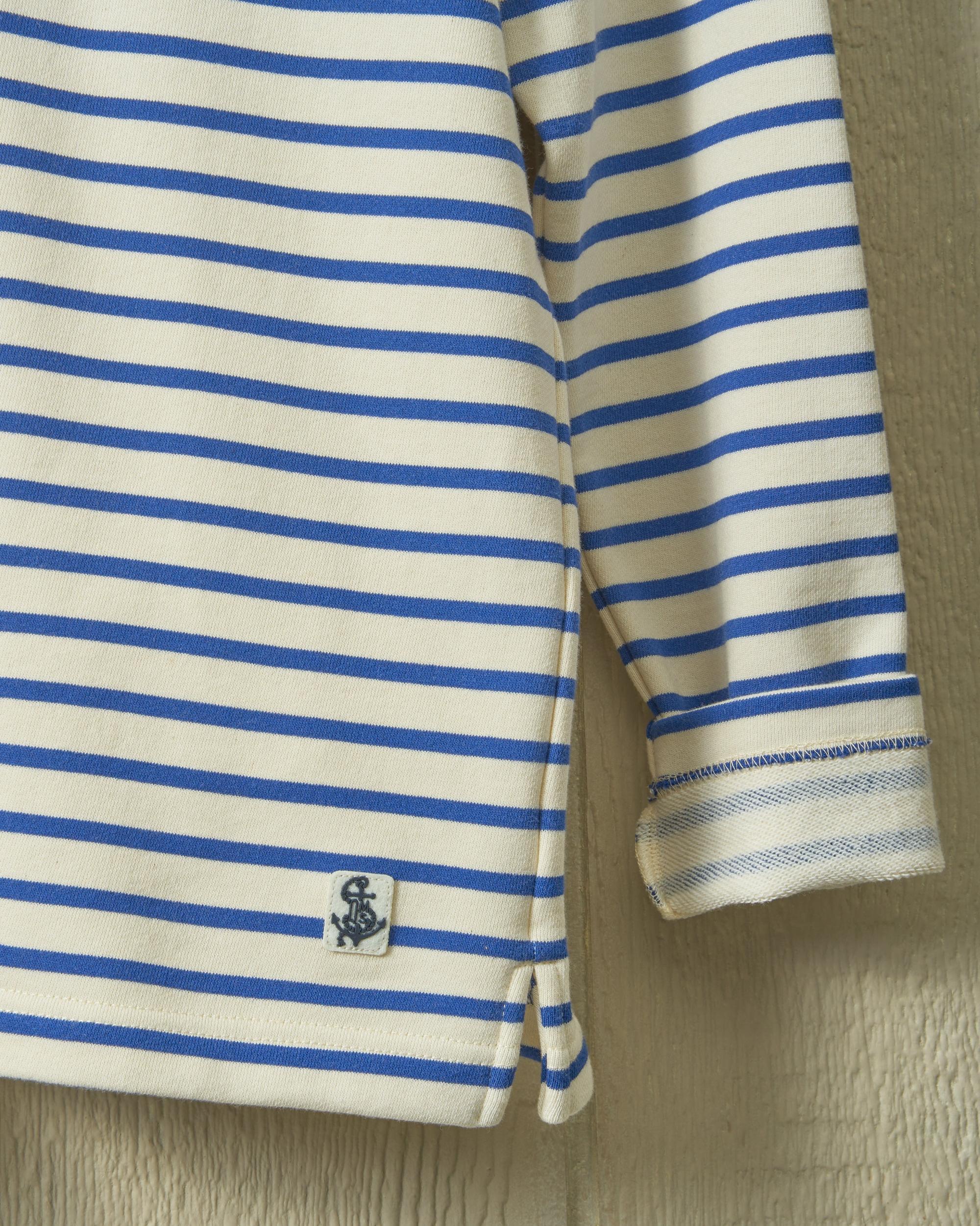 Acadia Polo in Cream/Atlantic Blue Loopback Terry Product Image