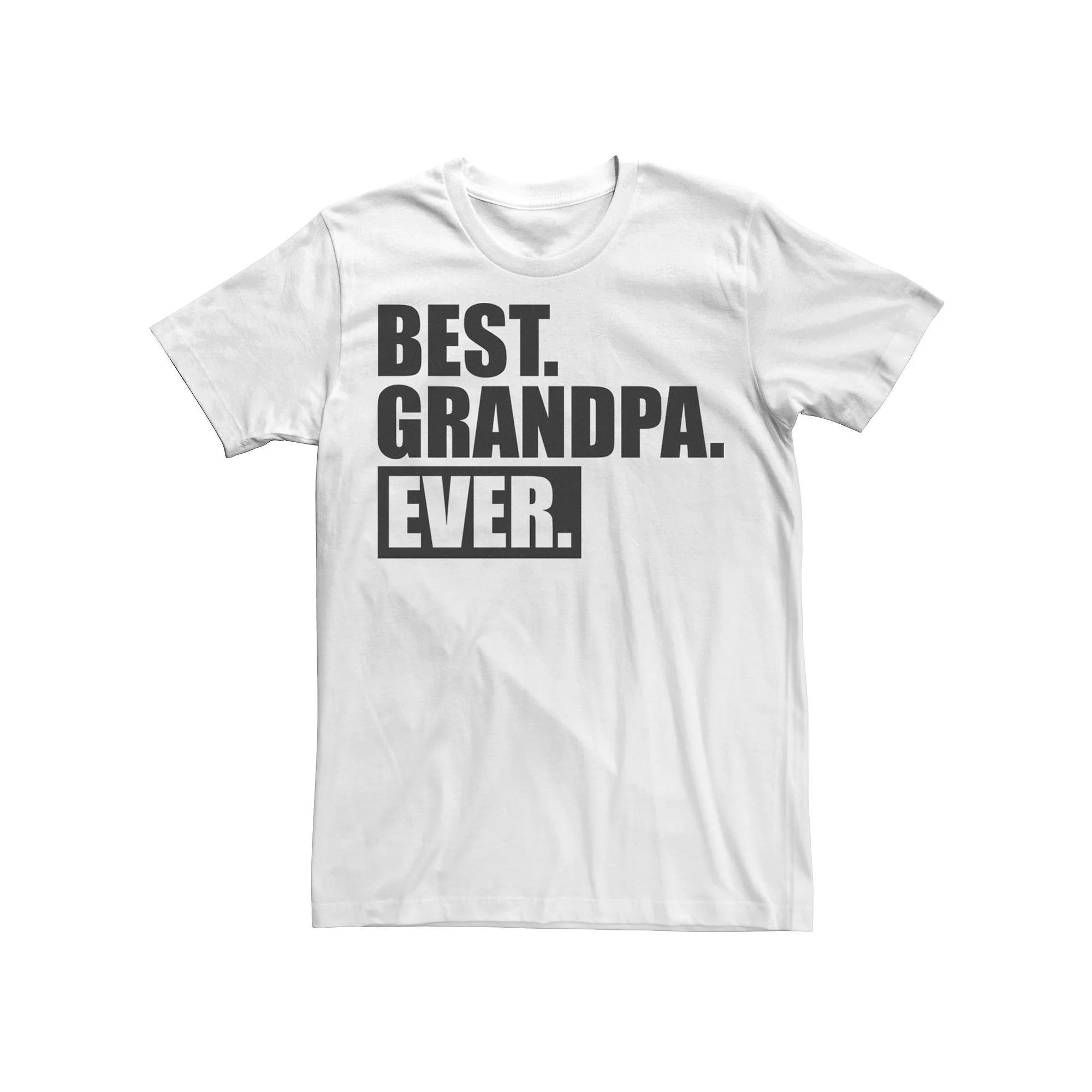 Mens Best Grandpa Ever Bold Text Graphic Tee Athletic Grey Product Image