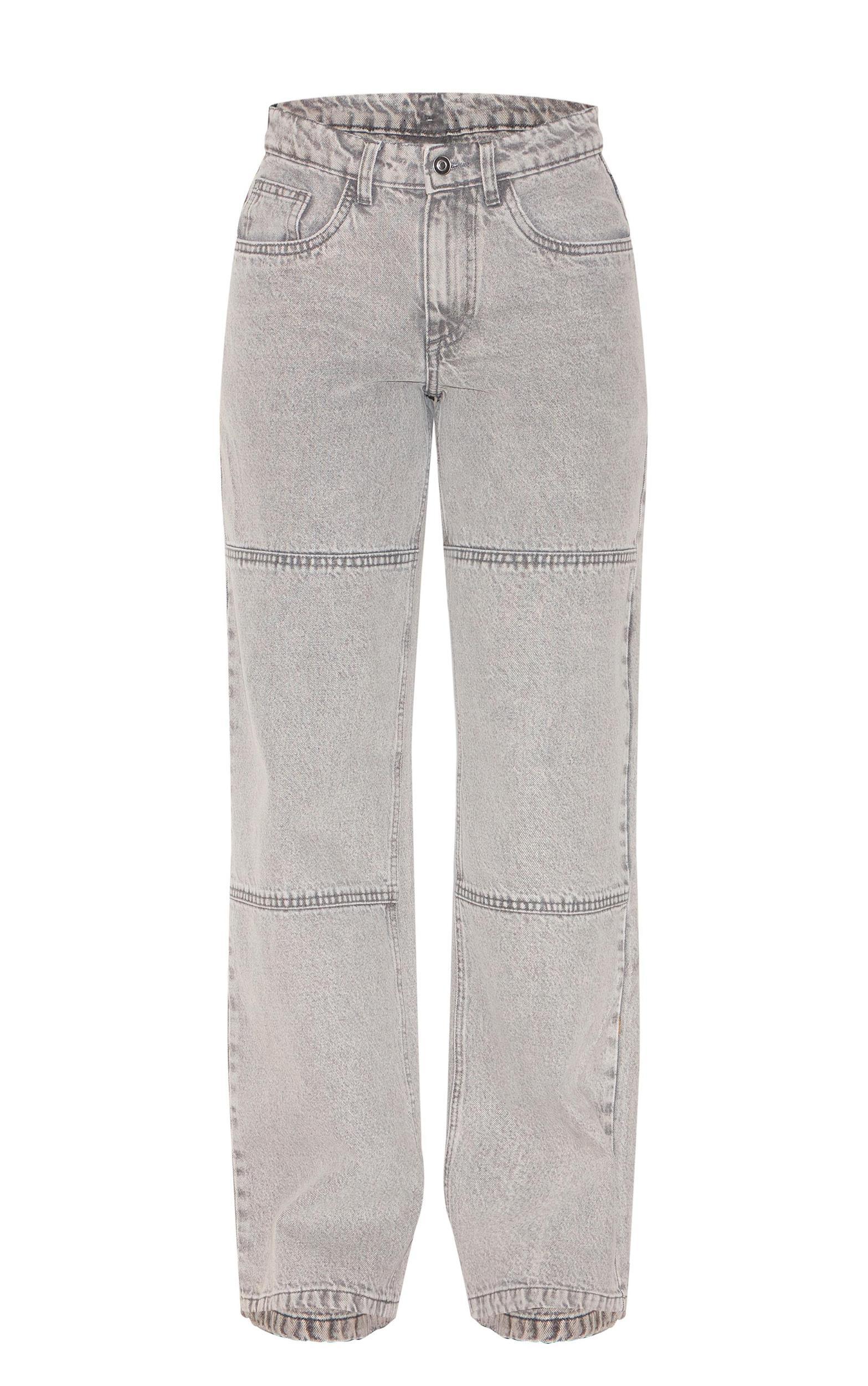  Vintage Grey Seam Detail Straight Leg Jeans Product Image