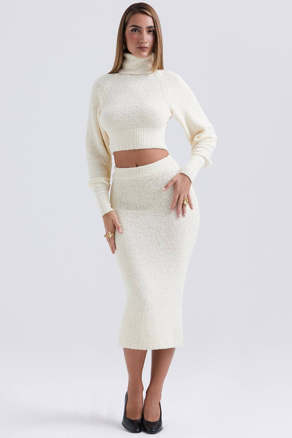 Adelita Chocolate Cashmere Blend Sweater Product Image