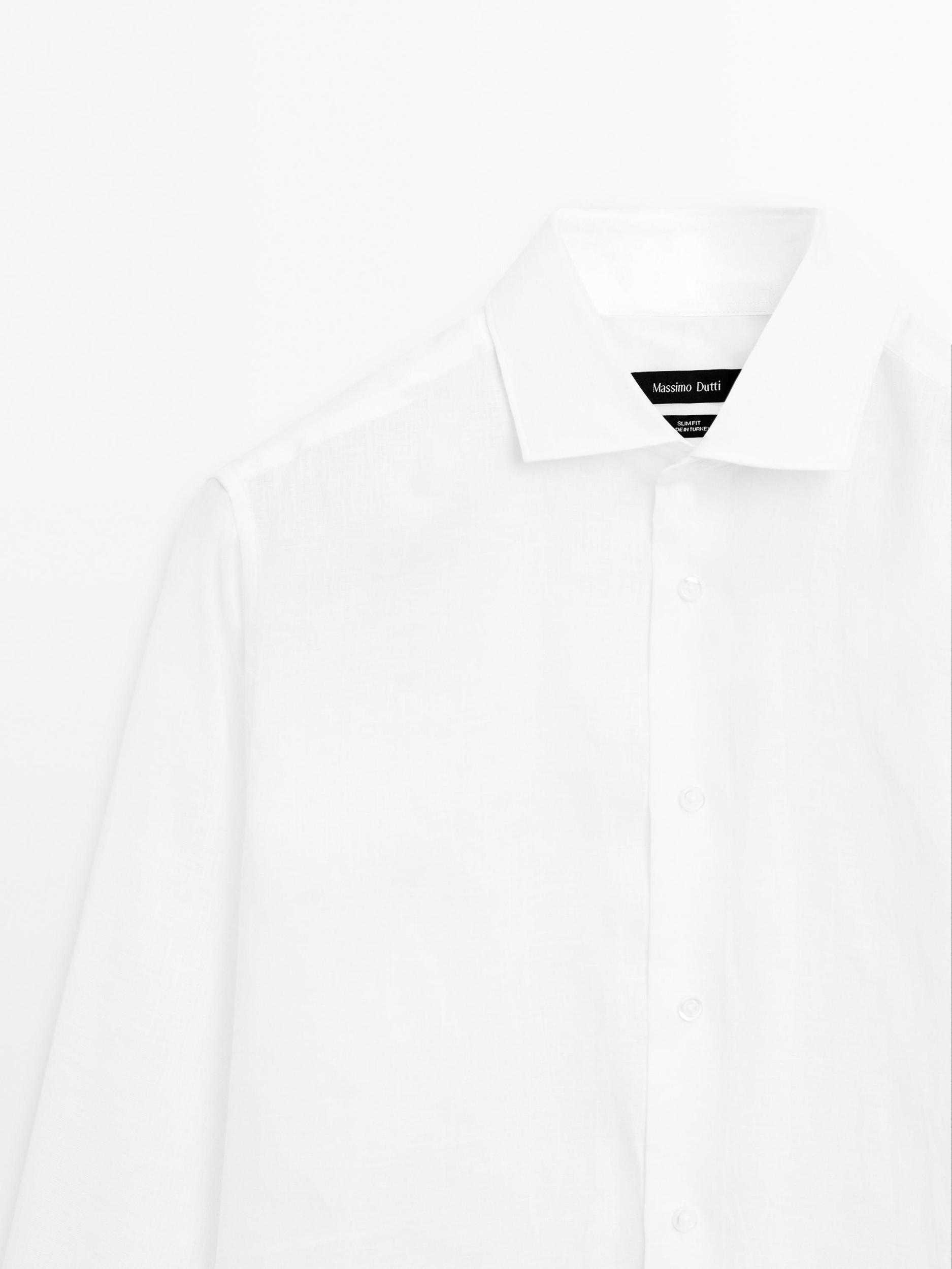 100% linen slim fit shirt Product Image
