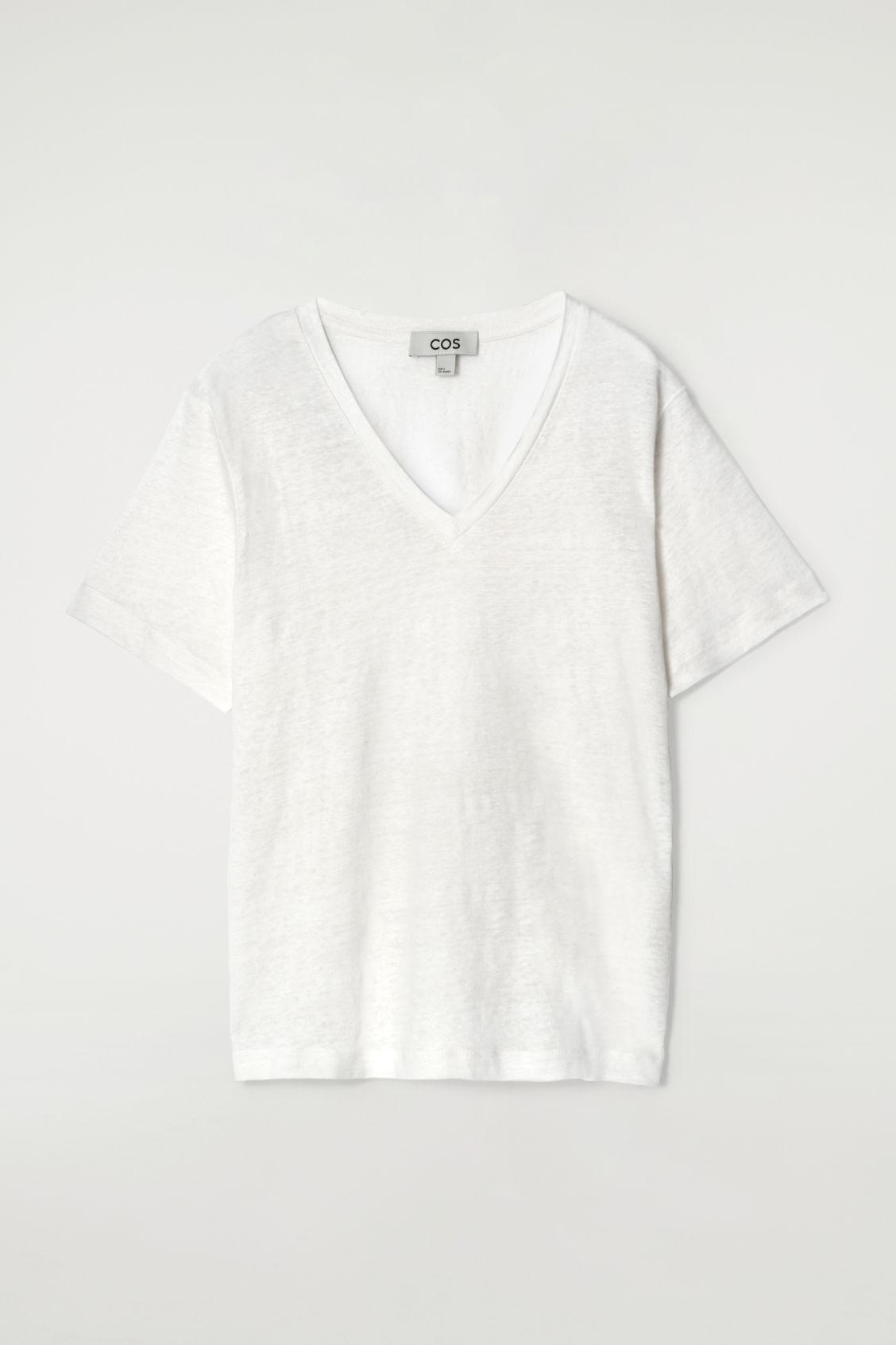 V-NECK LINEN T-SHIRT Product Image