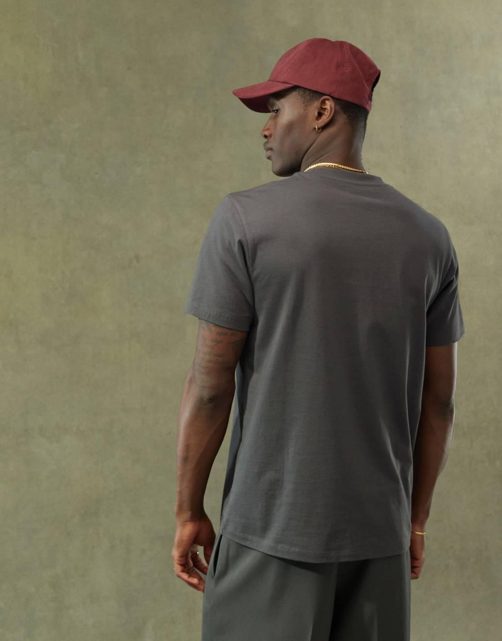 ASOS DESIGN standard fit t-shirt in charcoal with front print Product Image