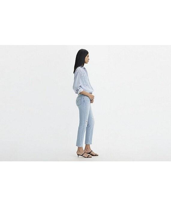 Levi's® Wedgie High Rise Straight Leg Distressed Jeans Product Image