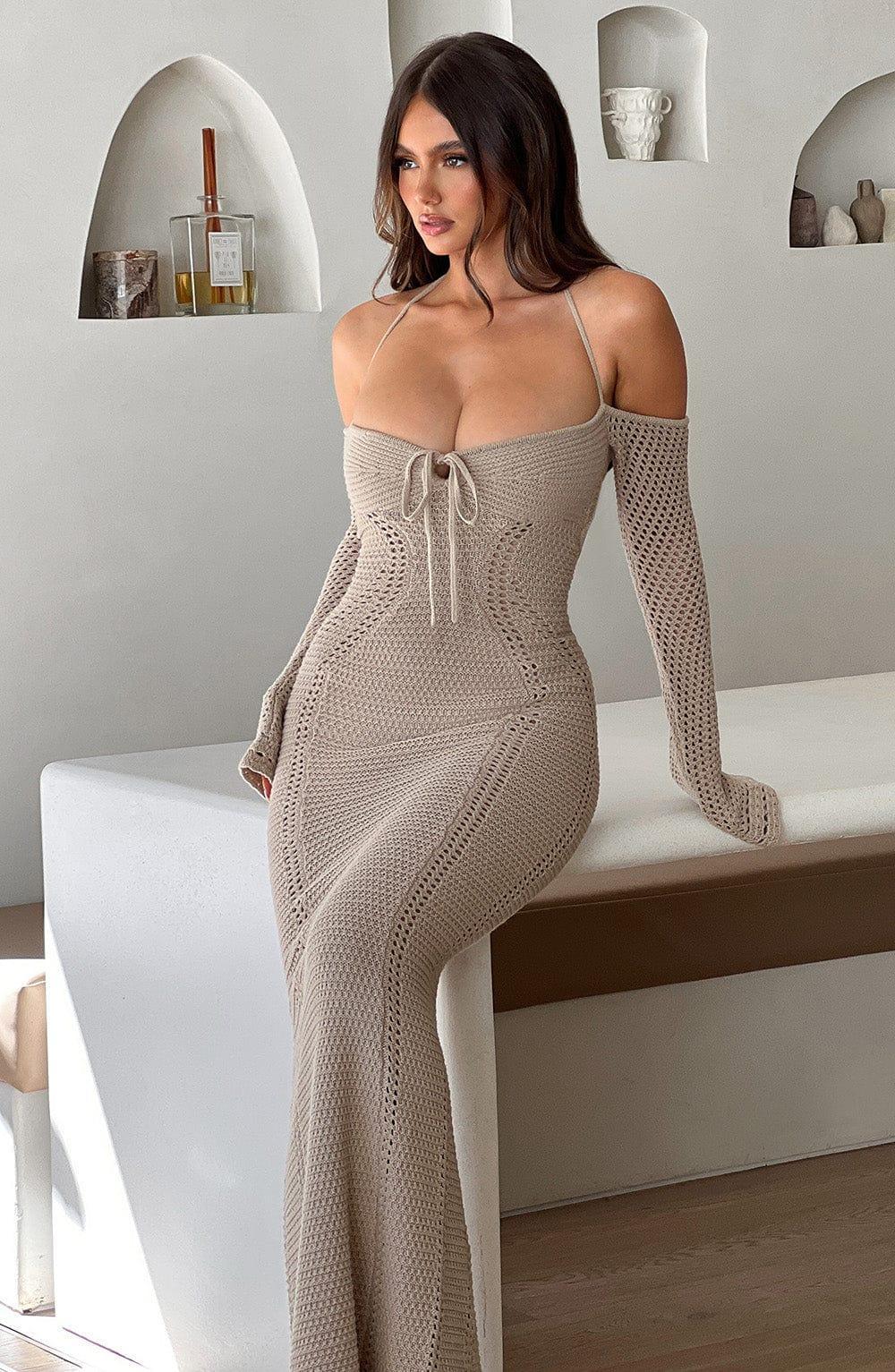 Samariah Maxi Dress - Beige Product Image