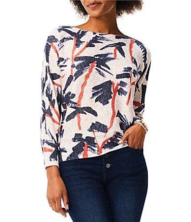 NIC+ZOE Painted Palms Sweater Multi) Women's Sweater Product Image