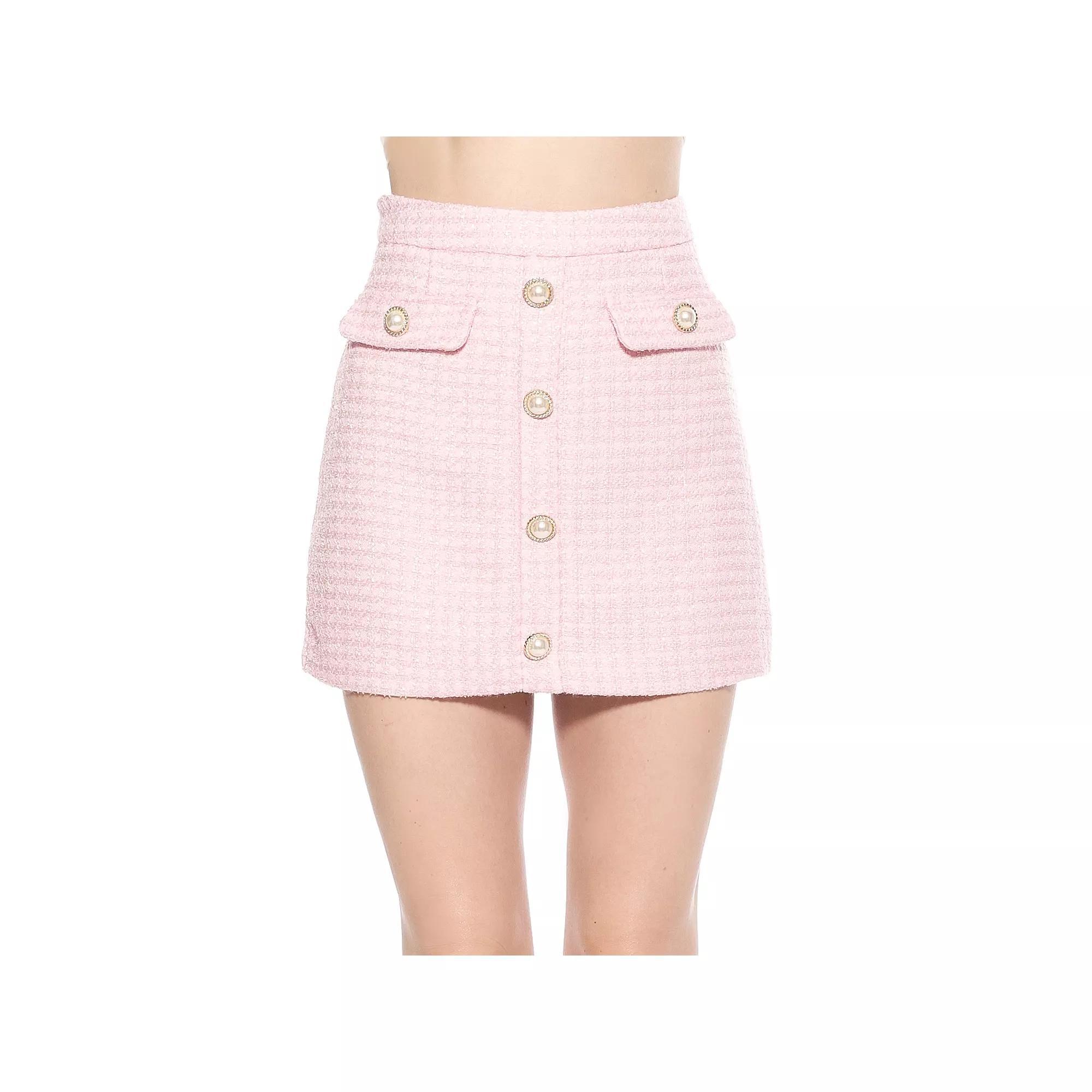 Women's ALEXIA ADMOR Wrenley Classic Tweed Mini Skirt, Size: 10, Pink Product Image