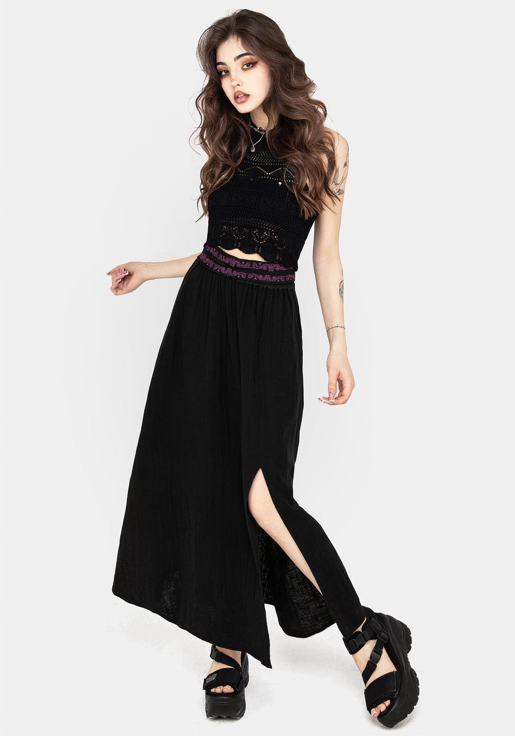 Amatorium Embroidered Cotton Maxi Skirt Product Image