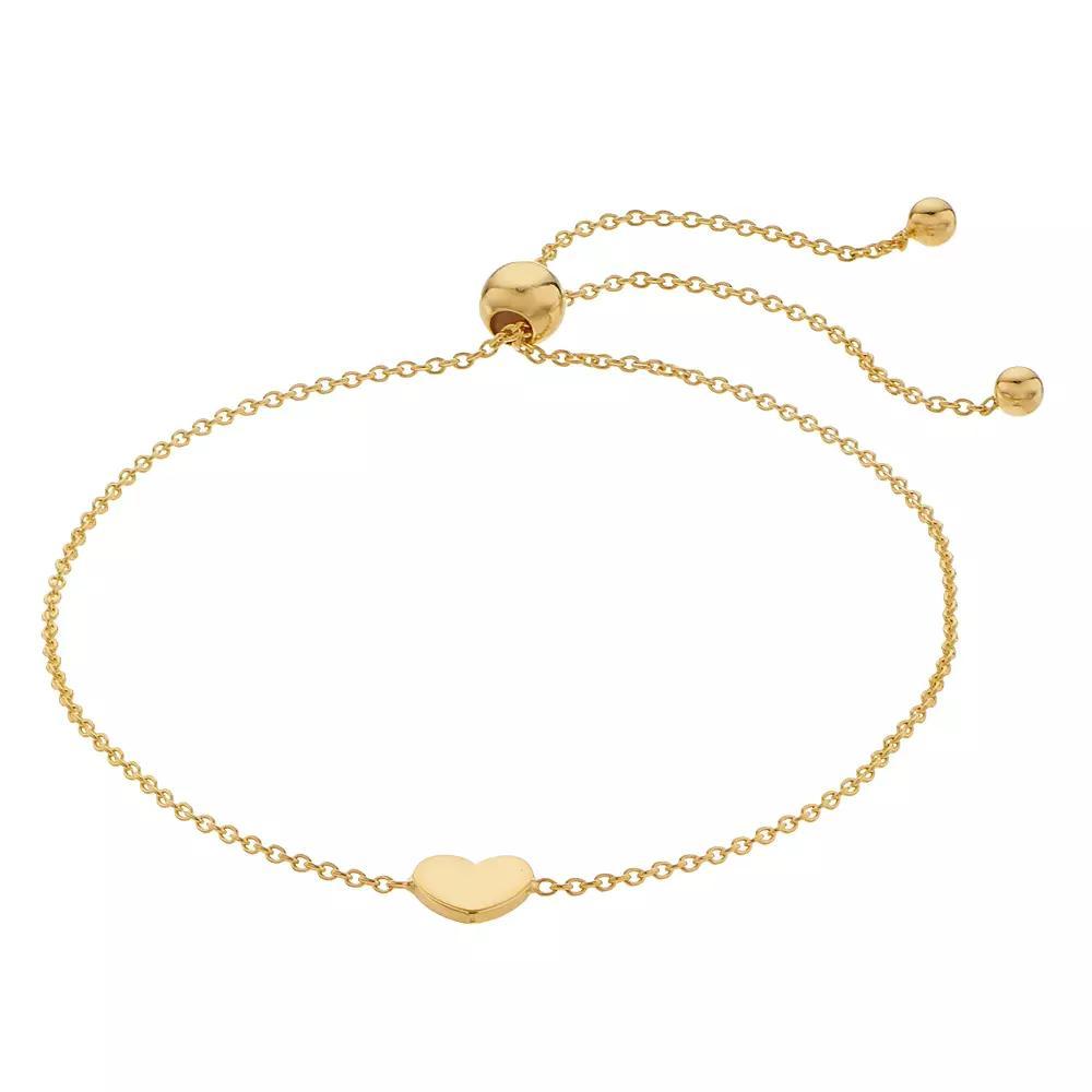 14k Gold Heart Lariat Bracelet, Women's, Size: 9.5" Product Image