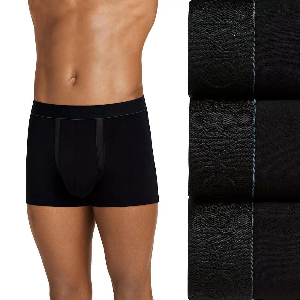Men's Jockey® 3-Pack Chafe-Proof Pouch Stretch Trunk Briefs, Size: Large, Black Product Image