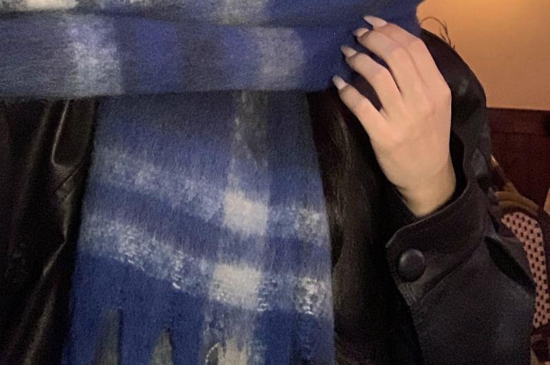 Plaid Fringed Scarf Product Image
