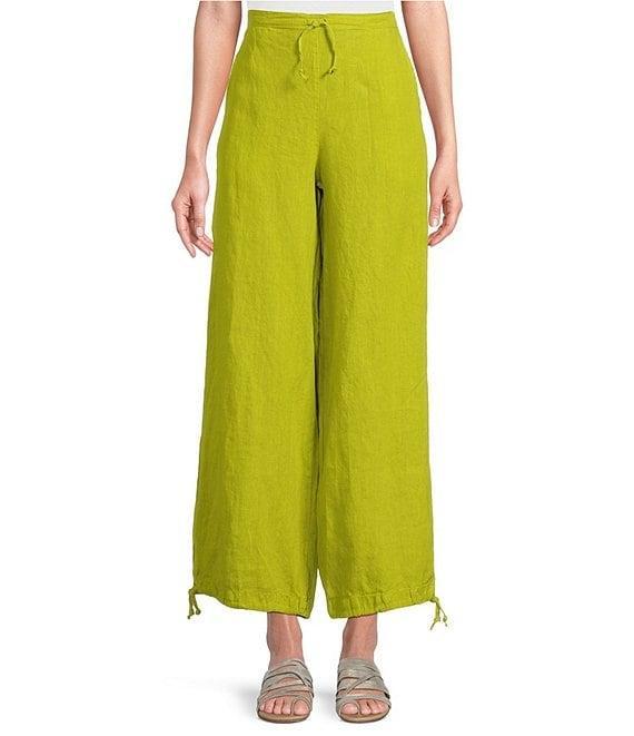Bryn Walker Light Linen Wide-Leg Oversized Fit Pull-On Pants Product Image