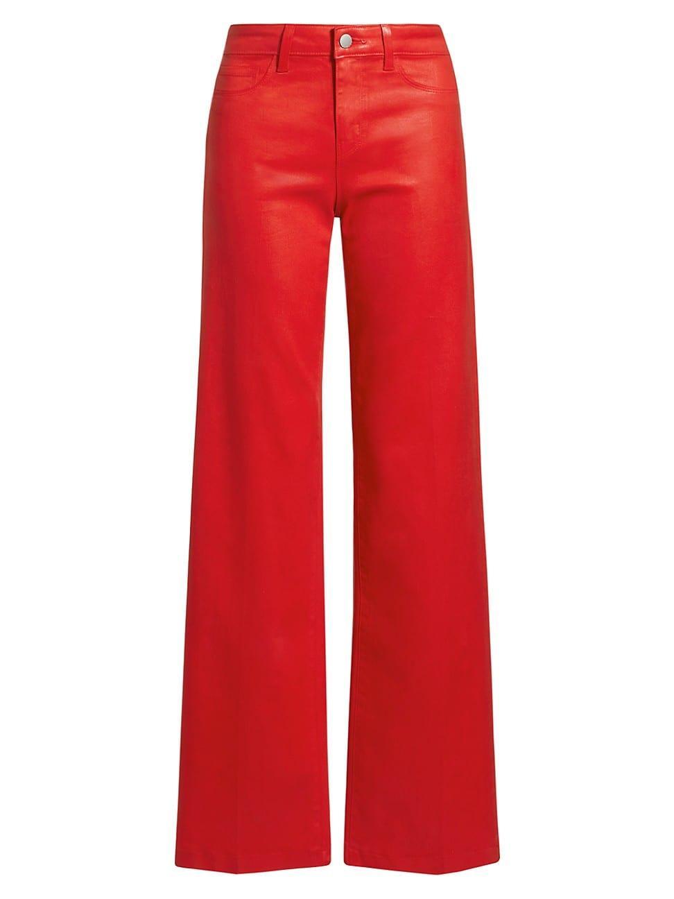 Womens Clayton Coated High-Rise Wide-Leg Jeans Product Image