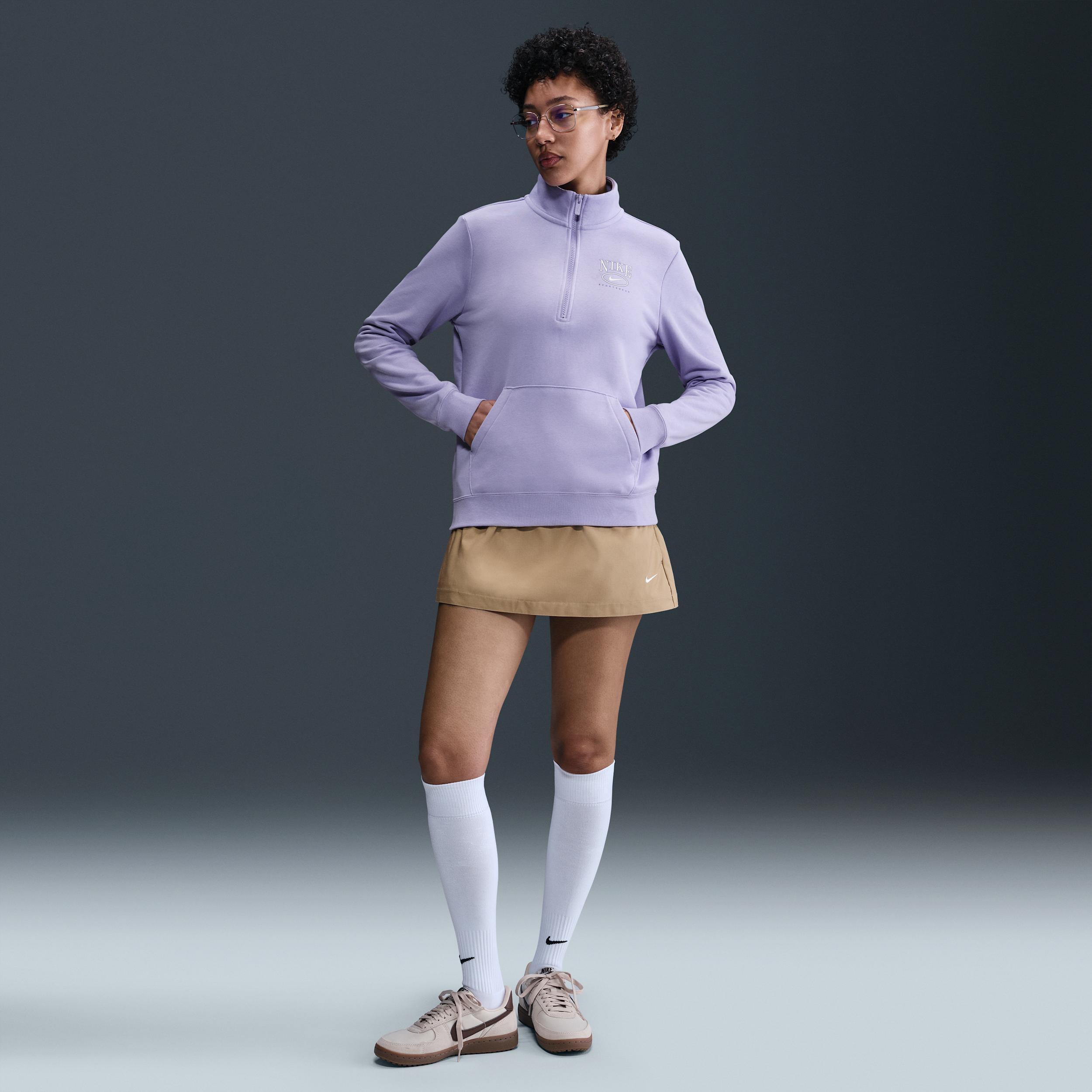 Women's Nike Sportswear Club Fleece Mock-Neck 1/2-Zip Graphic Top Product Image
