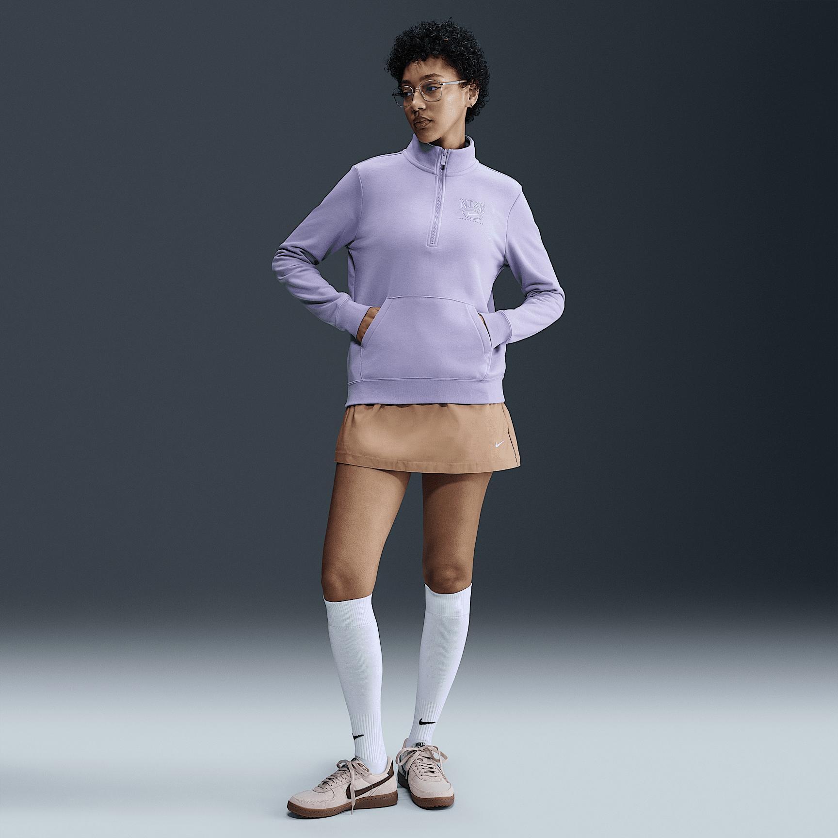 Nike Sportswear Club Fleece Women's Mock-Neck 1/2-Zip Graphic Top Product Image