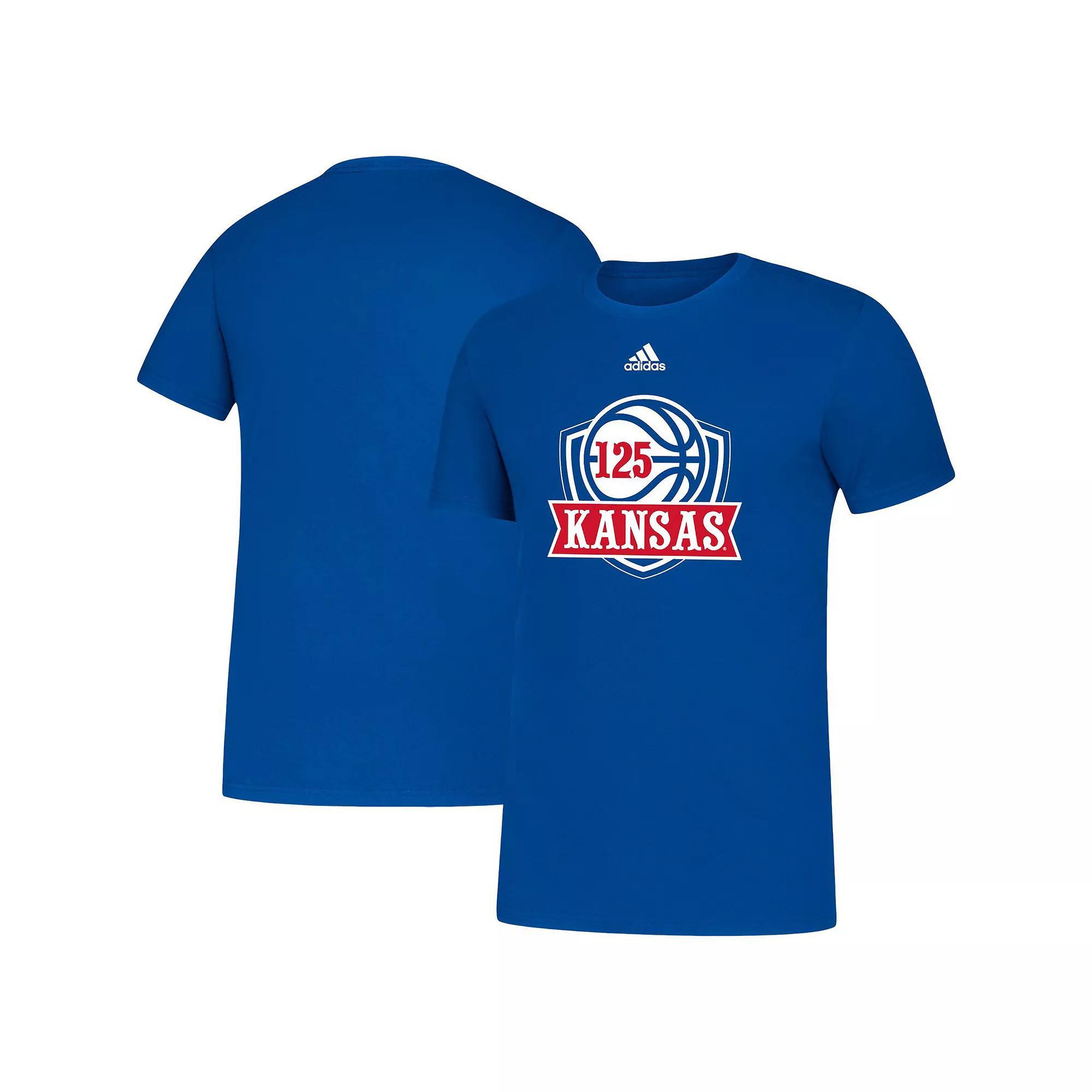 Men's adidas Royal Kansas Jayhawks 125th Season Basketball Amplifier T-Shirt, Size: 2XL, Blue Product Image