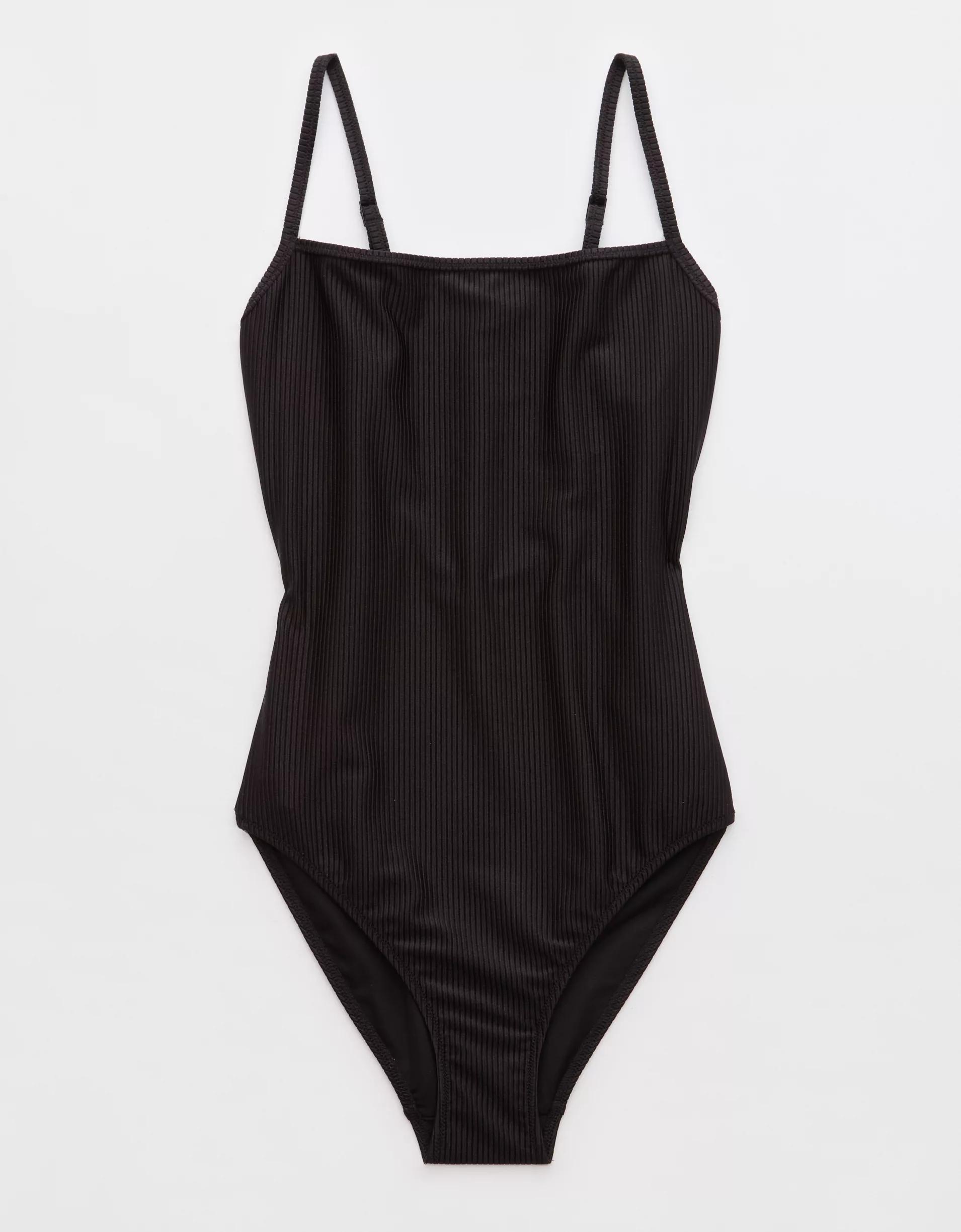 Aerie Shine Rib Scoop Full Coverage One Piece Swimsuit Product Image