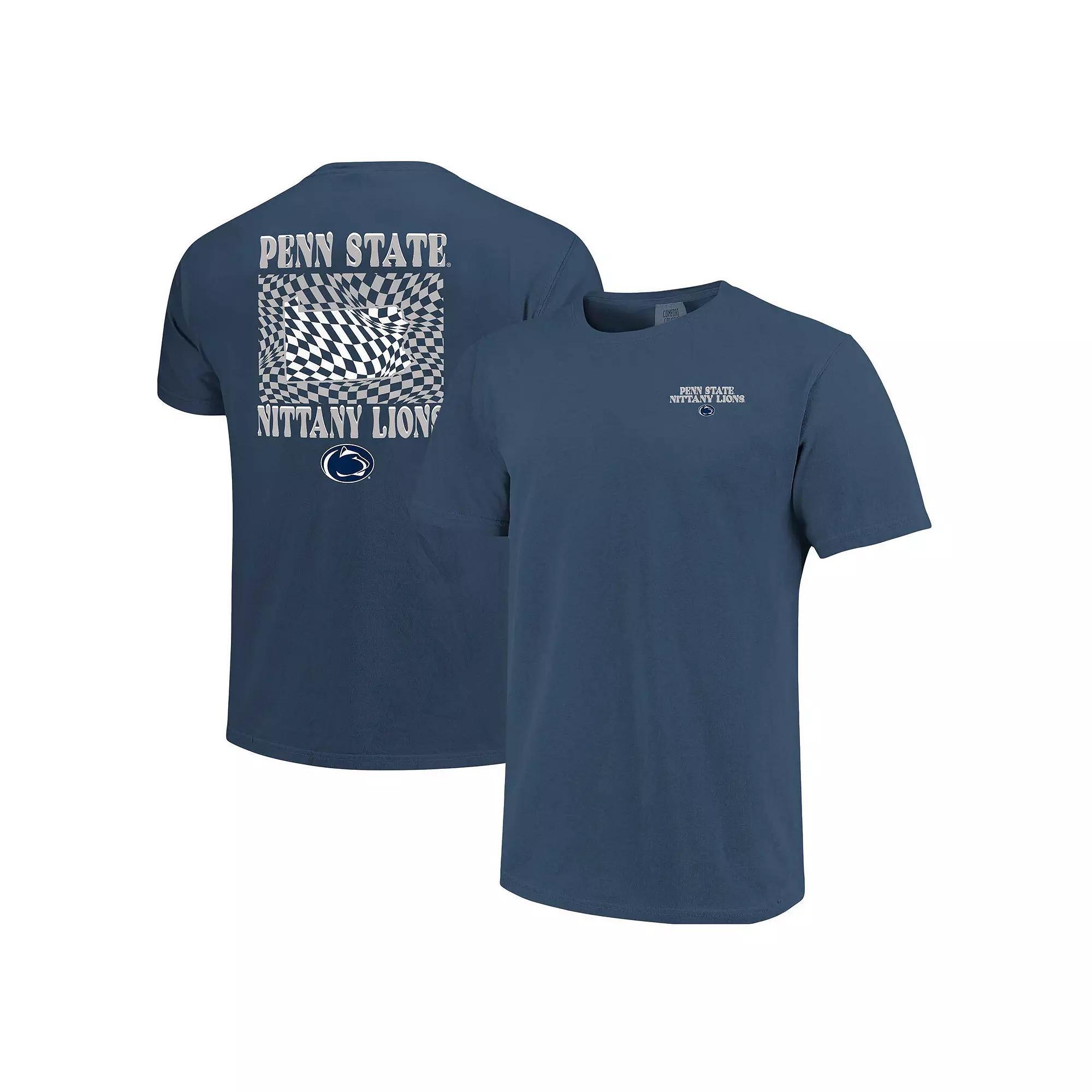 Women's Navy Penn State Nittany Lions Comfort Colors Checkered Mascot T-Shirt, Size: Large, Blue Product Image