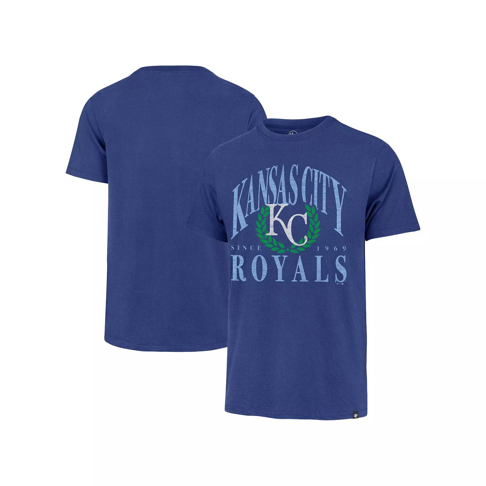 Men's '47 Royal Kansas City Royals Pitchout Franklin T-Shirt, Size: 3XL, Blue Product Image