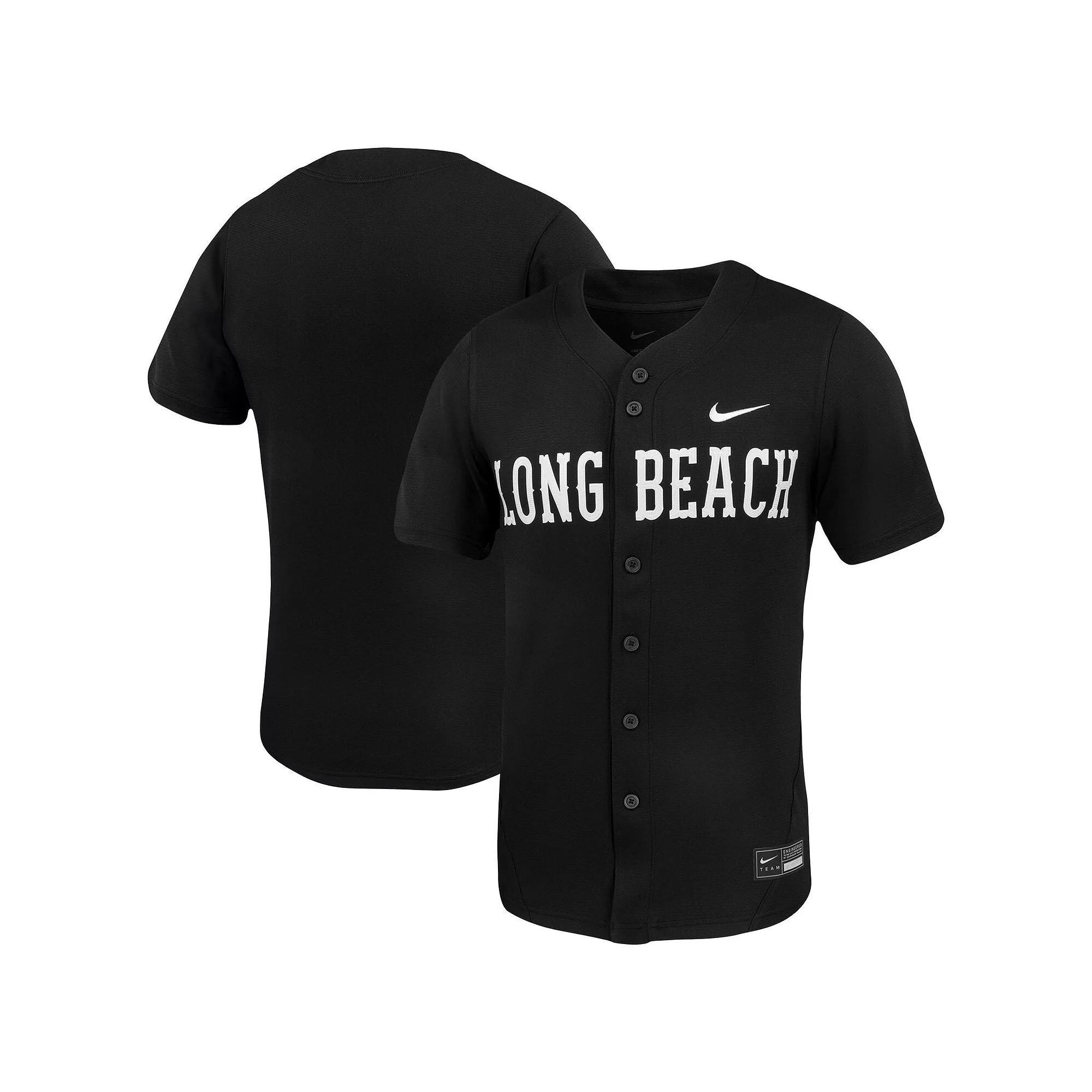 Men's Nike Black Cal State Long Beach The Beach Replica Baseball Jersey, Size: Large, Nc2 Black Product Image