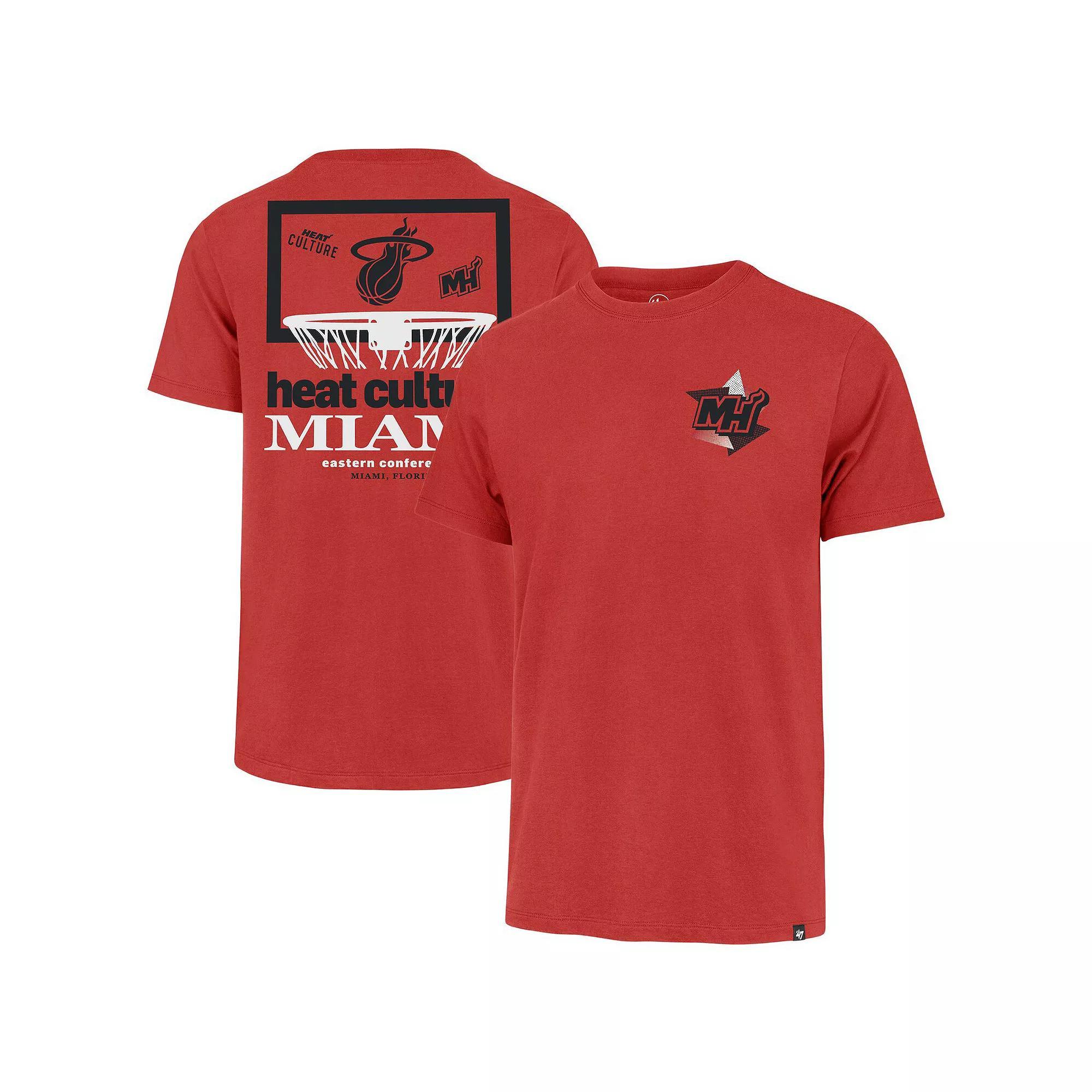 Men's '47  Red Miami Heat City Edition Backboard T-Shirt, Size: Small Product Image