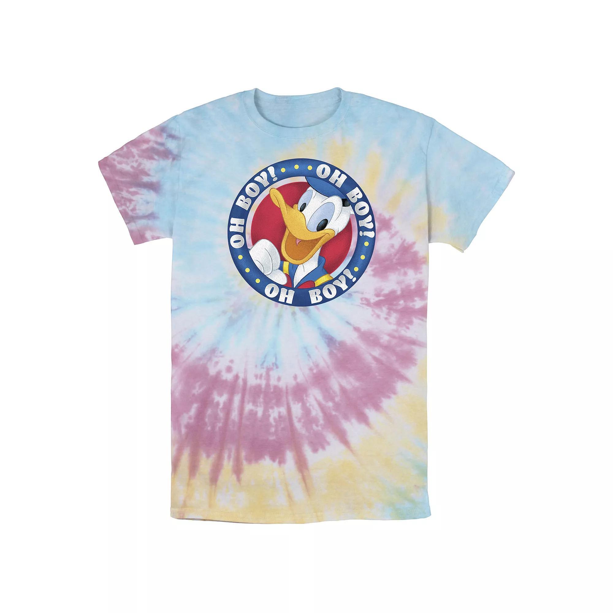 Men's Disney Mickey & Friends Donald Duck Oh Boy Oh Boy Oh Boy Bomabrd Wash Tee, Size: Medium, White Blue Product Image