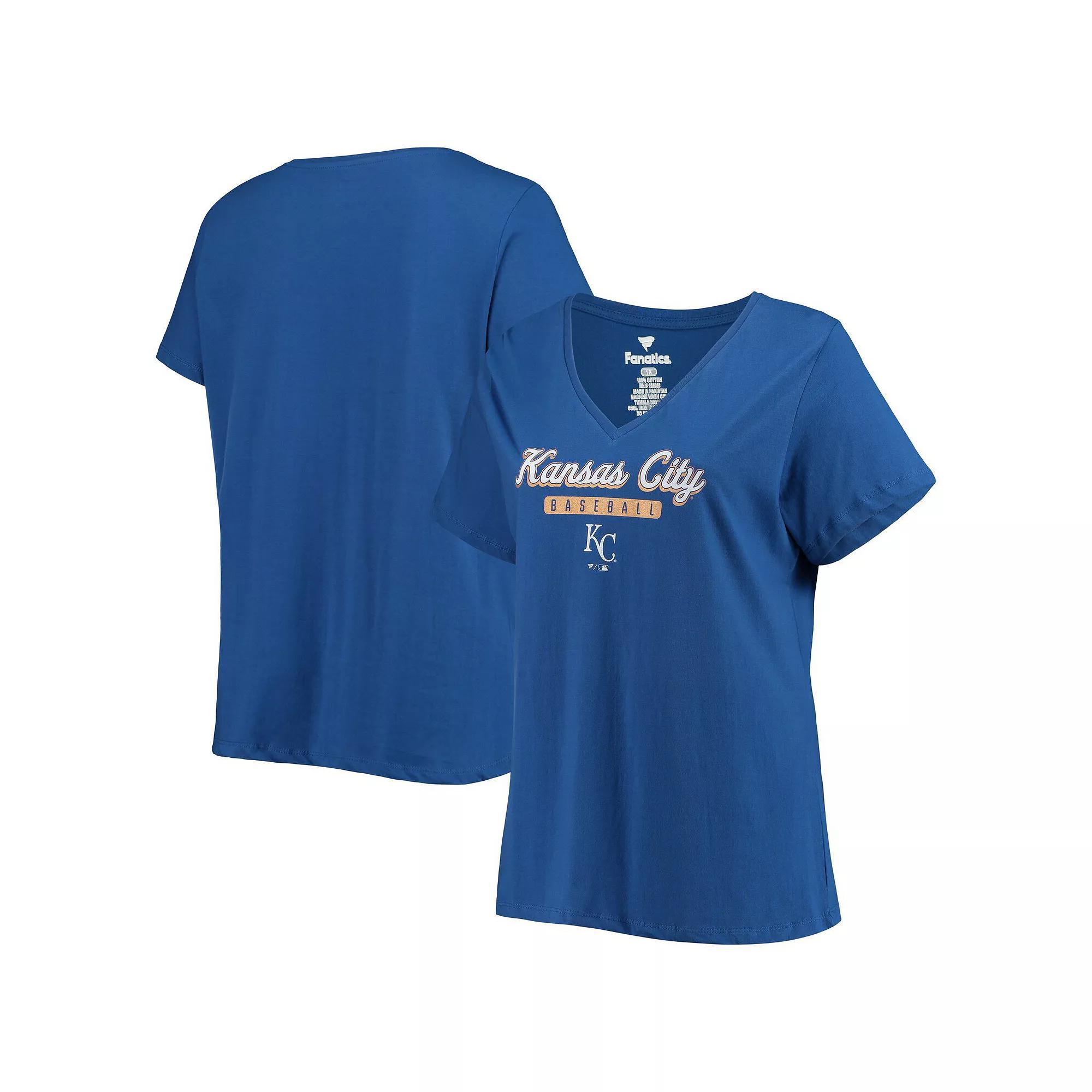 Womens Royal Kansas City Royals Plus Size V-Neck T-Shirt Product Image