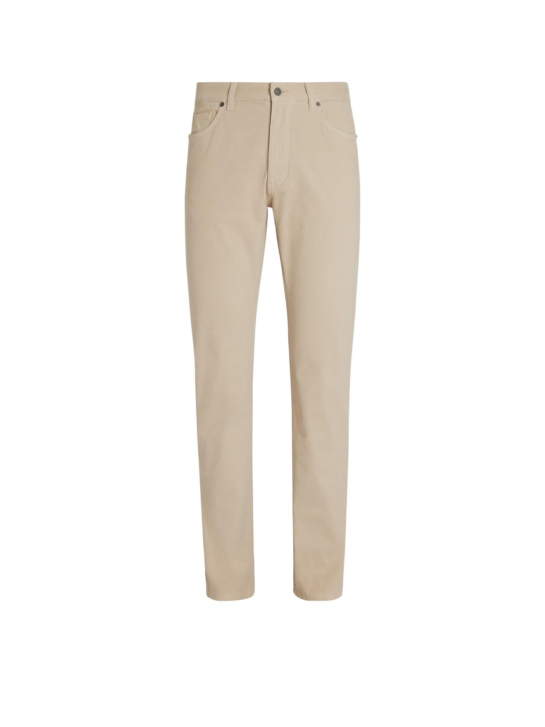 ZEGNA Stretch Cotton Roccia Pants In Beige Product Image