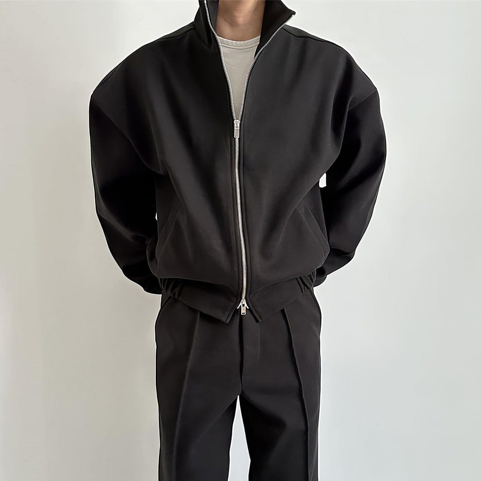 RT No. 12682 COLLAR ZIP-UP SWEATER & SWEATPANTS Product Image