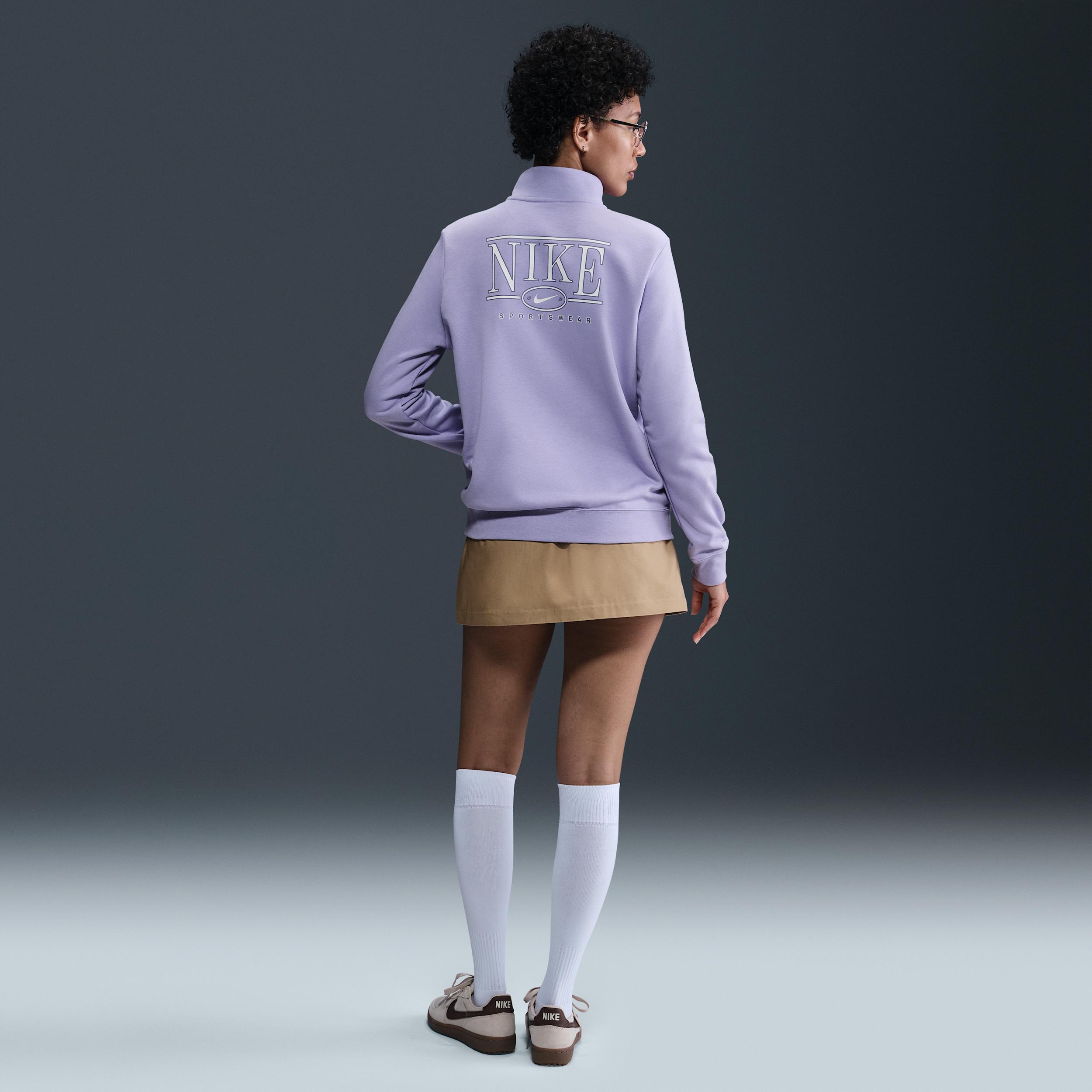 Women's Nike Sportswear Club Fleece Mock-Neck 1/2-Zip Graphic Top Product Image