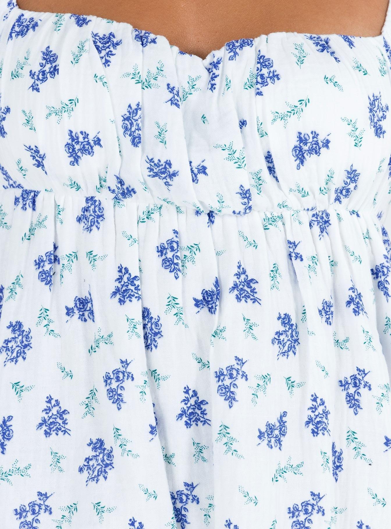 Let's Dance Mini Dress Blue Floral Product Image