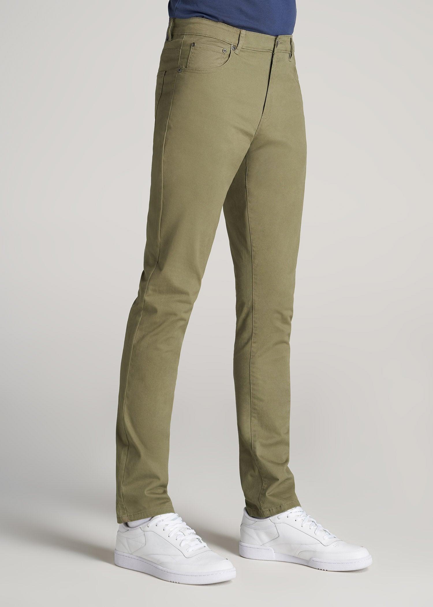 Carman TAPERED Fit Five Pocket Pants for Tall Men in Soft Beige Product Image