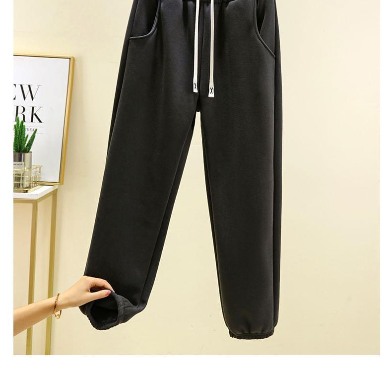 Drawstring Waist Plain Harem Sweatpants Product Image