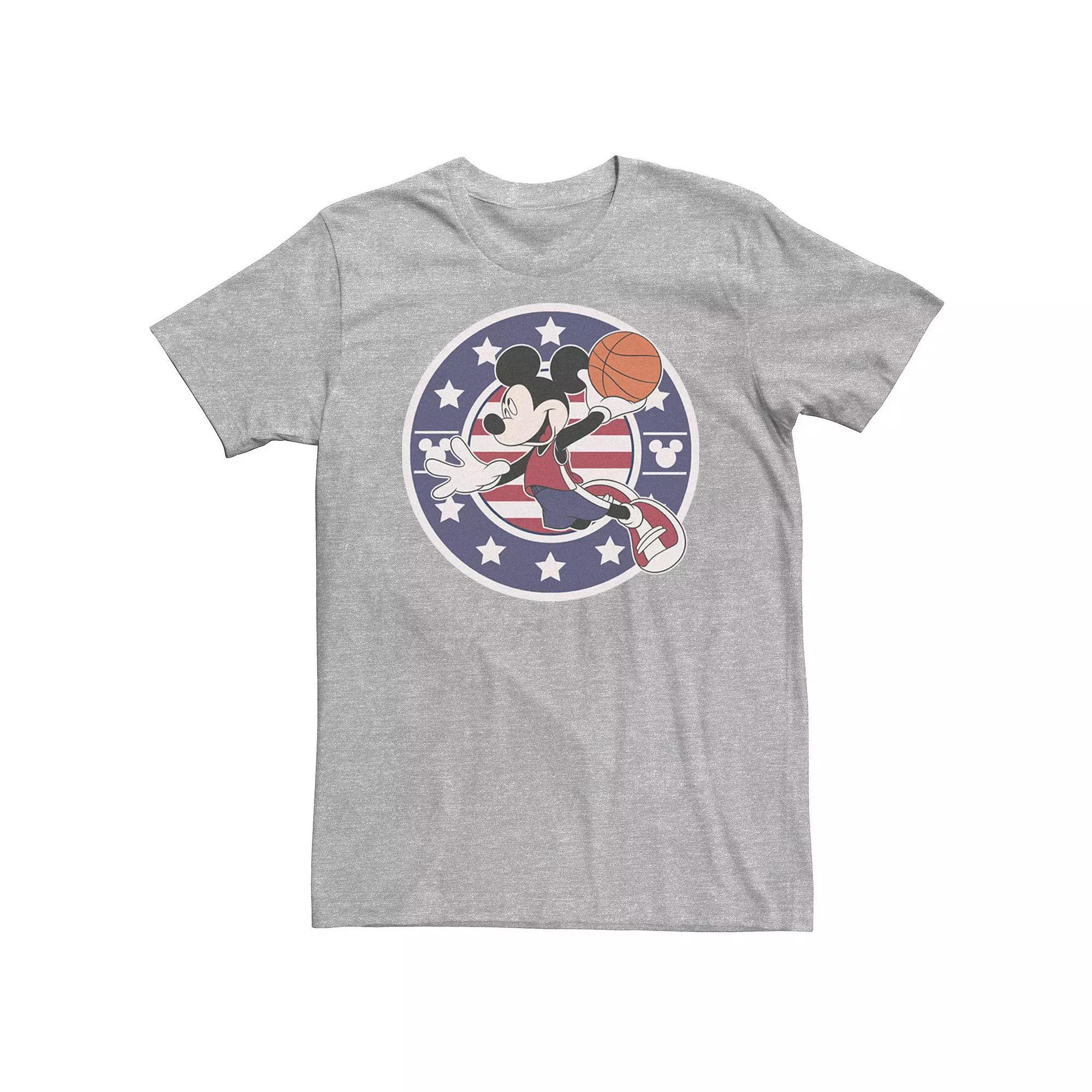 Men's Mickey Classic Basketball Americana Sport Tee, Size: 3XL, Athletic Grey Product Image