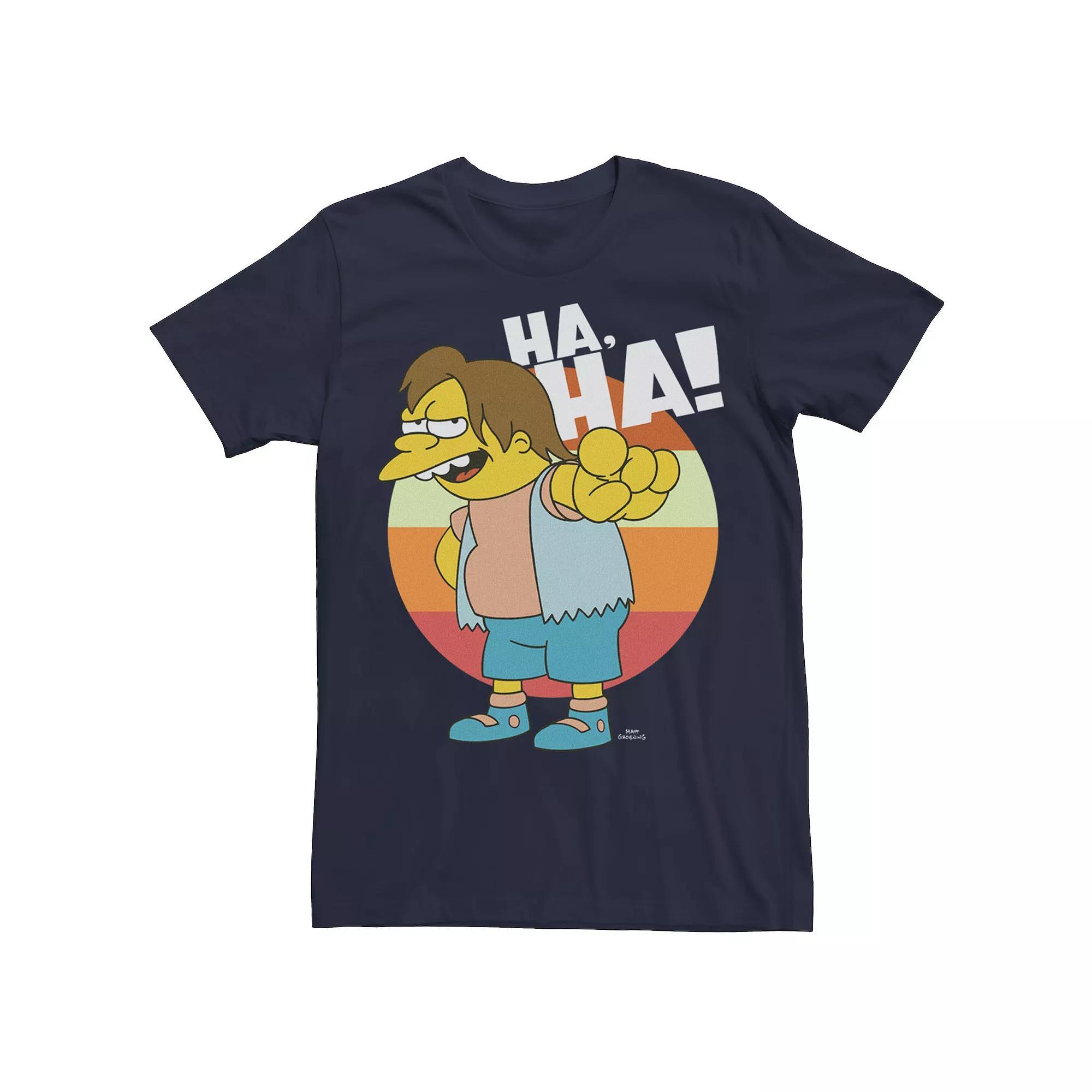 Mens The Simpsons Nelson HA, HA! Tee Blue Product Image
