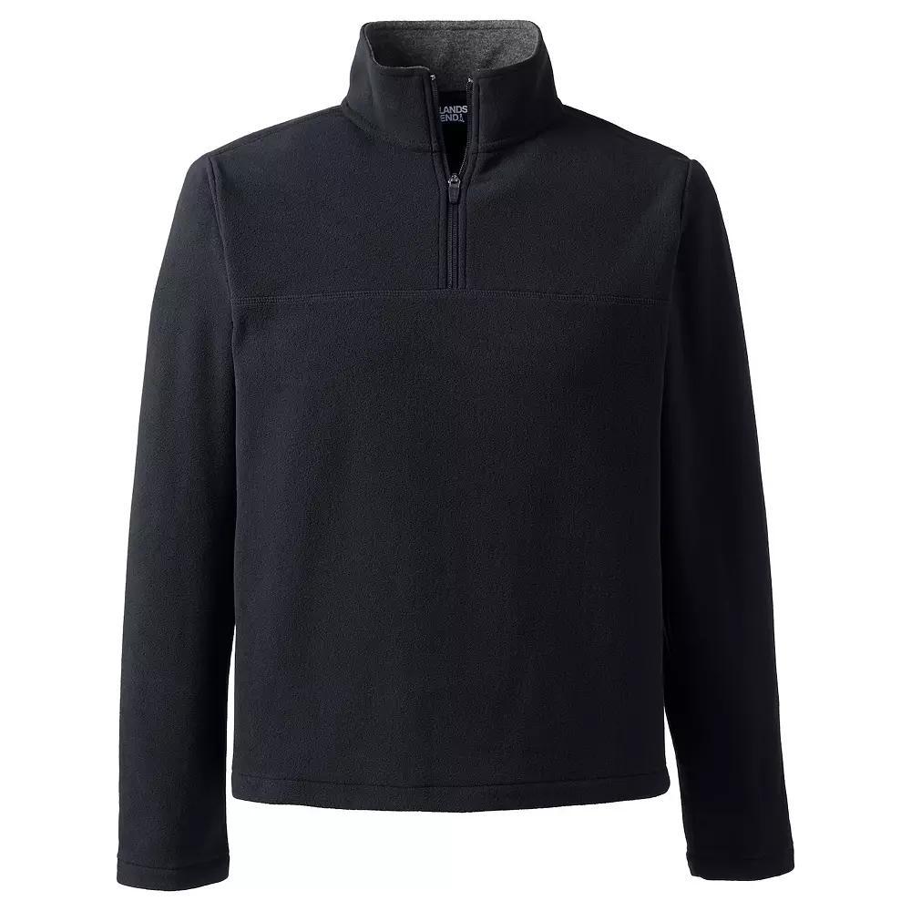 Big & Tall Lands End Fleece Quarter-Zip Pullover, Mens Dark Grey Heather Product Image