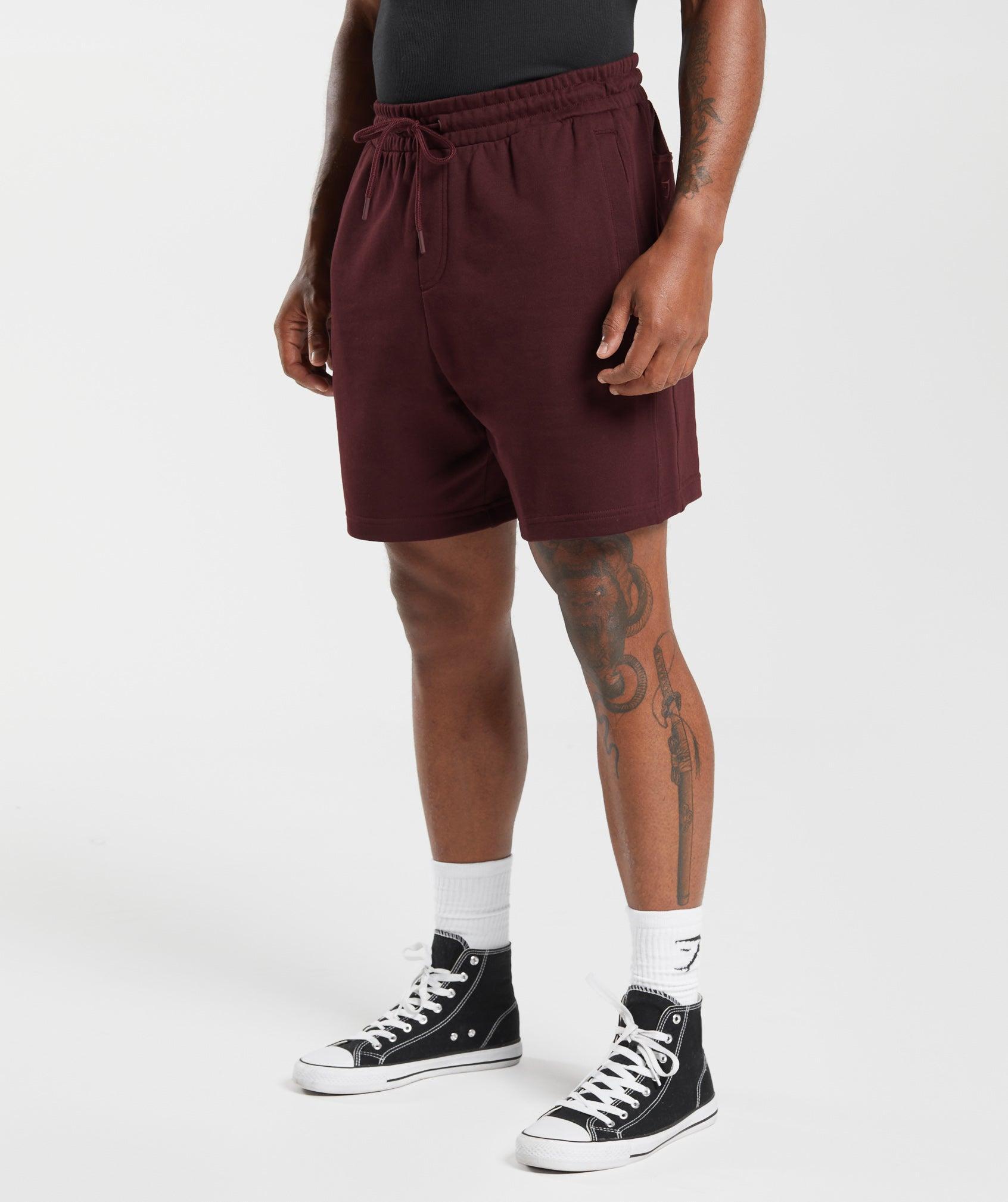 Gymshark Rest Day Essentials Shorts - Rich Maroon Male Product Image