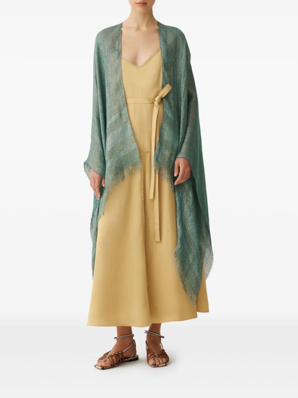 FABIANA FILIPPI Metallic-threading Cape In Green Product Image