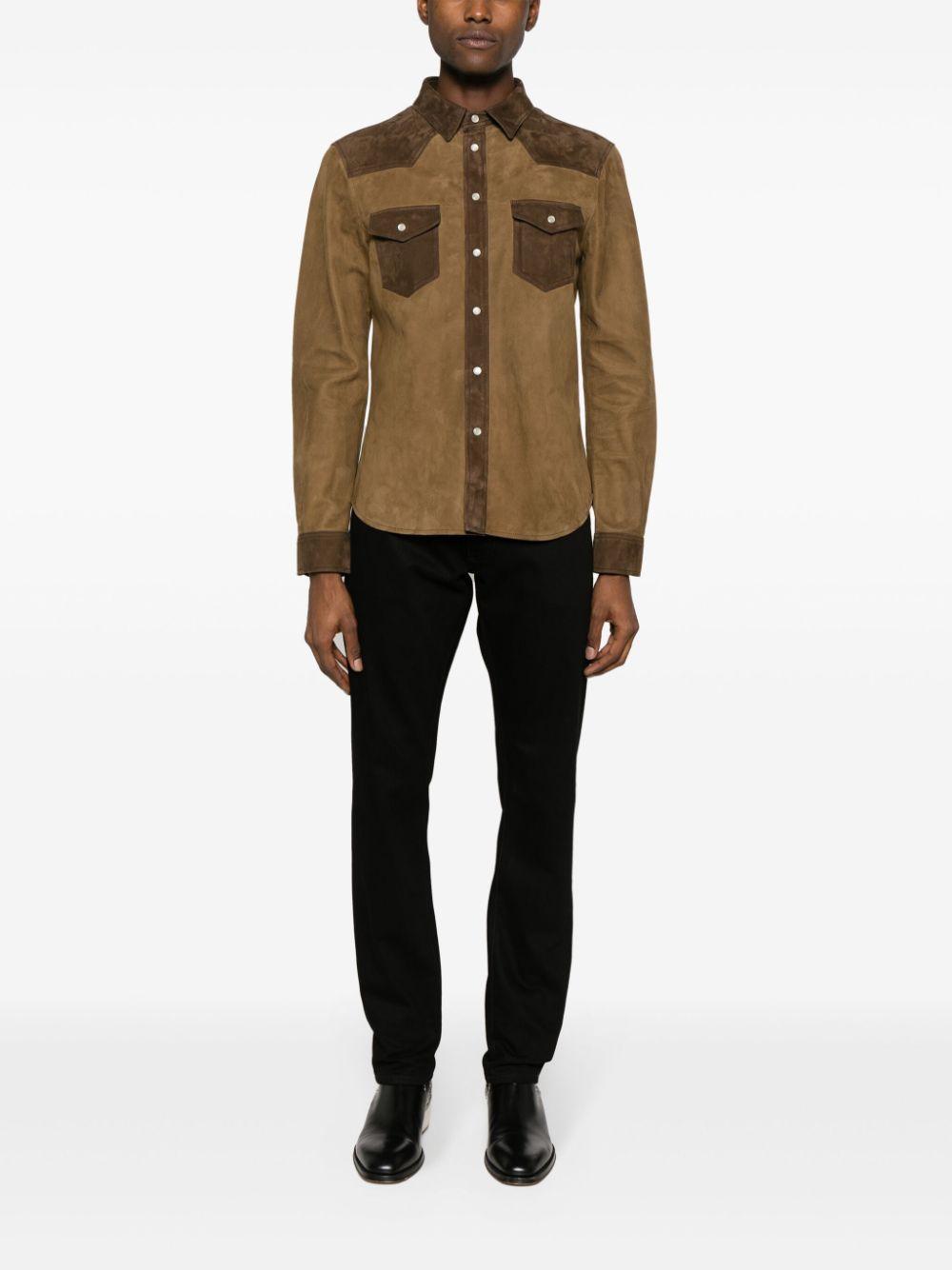 TOM FORD Western-style Suede Shirt In Brown Product Image