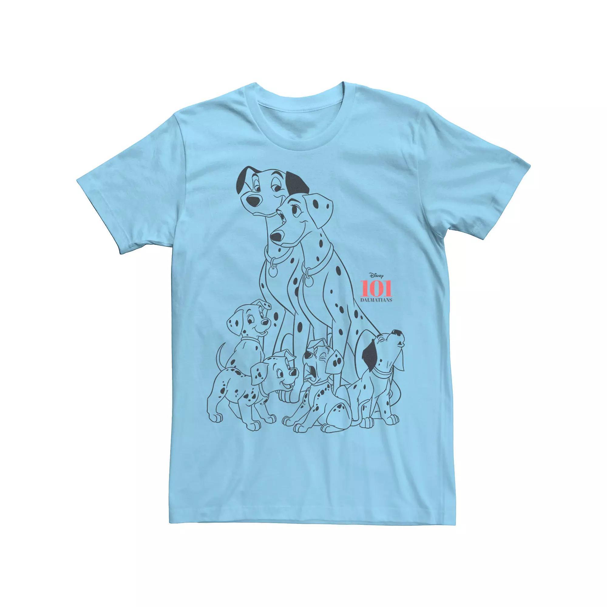 Disney's 101 Dalmatians Men's Family Group Shot Tee, Size: XXL, Light Blue Product Image