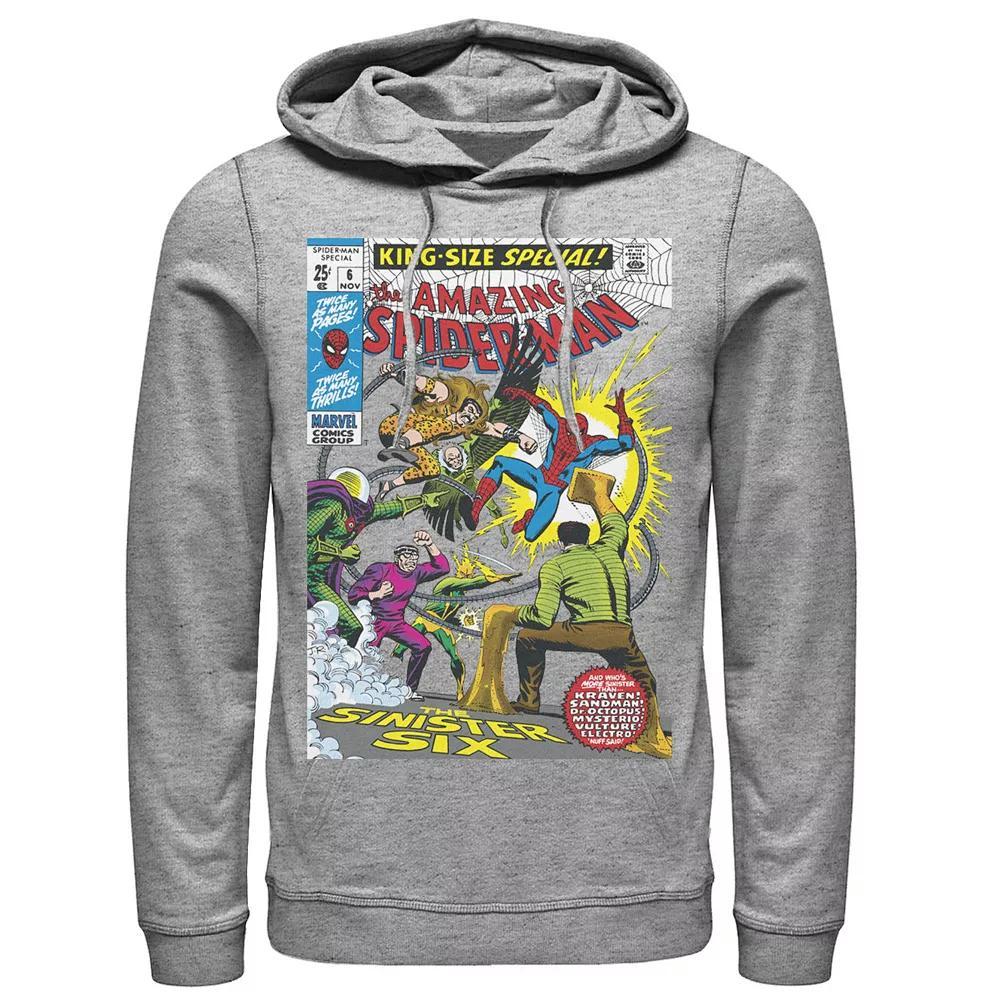 Men's Marvel Spider-Man Sinister Six Comic Hoodie, Size: 3XL, Athletic Grey Product Image