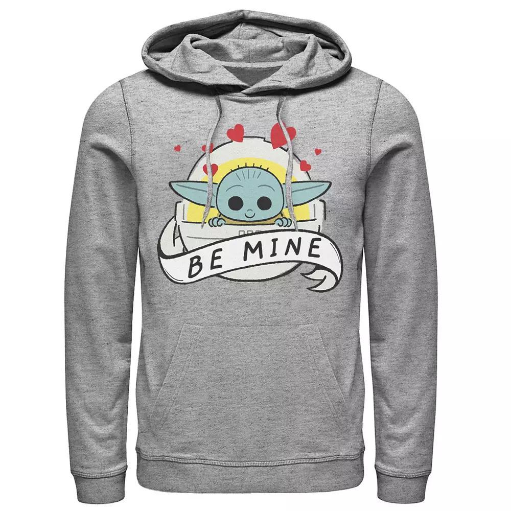 Men's Star Wars The Mandalorian The Child Be Mine Valentine's Day Hoodie, Size: XL, Athletic Grey Product Image
