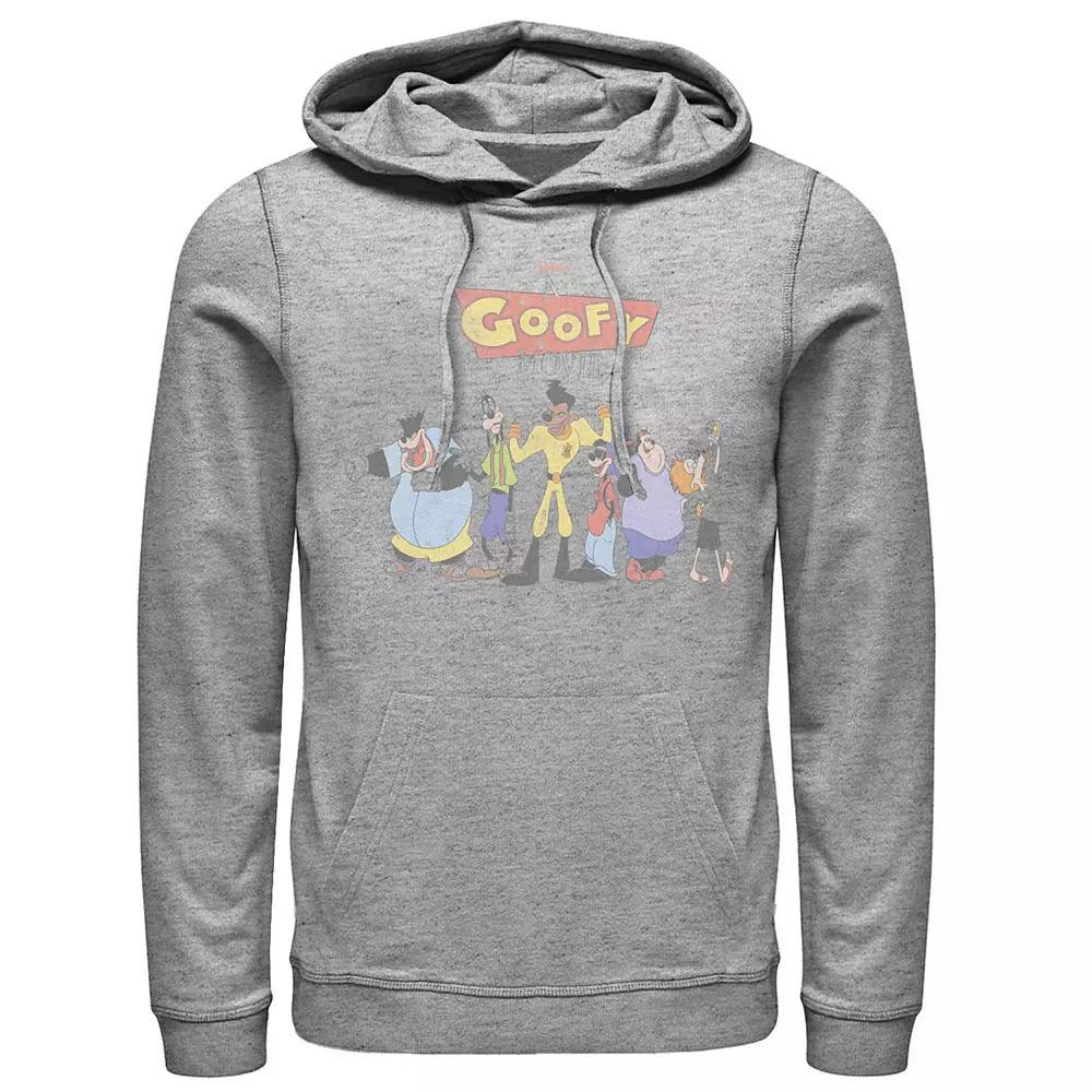 Disney's A Goofy Movie Men's Group Shot Logo Hoodie, Size: XL, Athletic Grey Product Image
