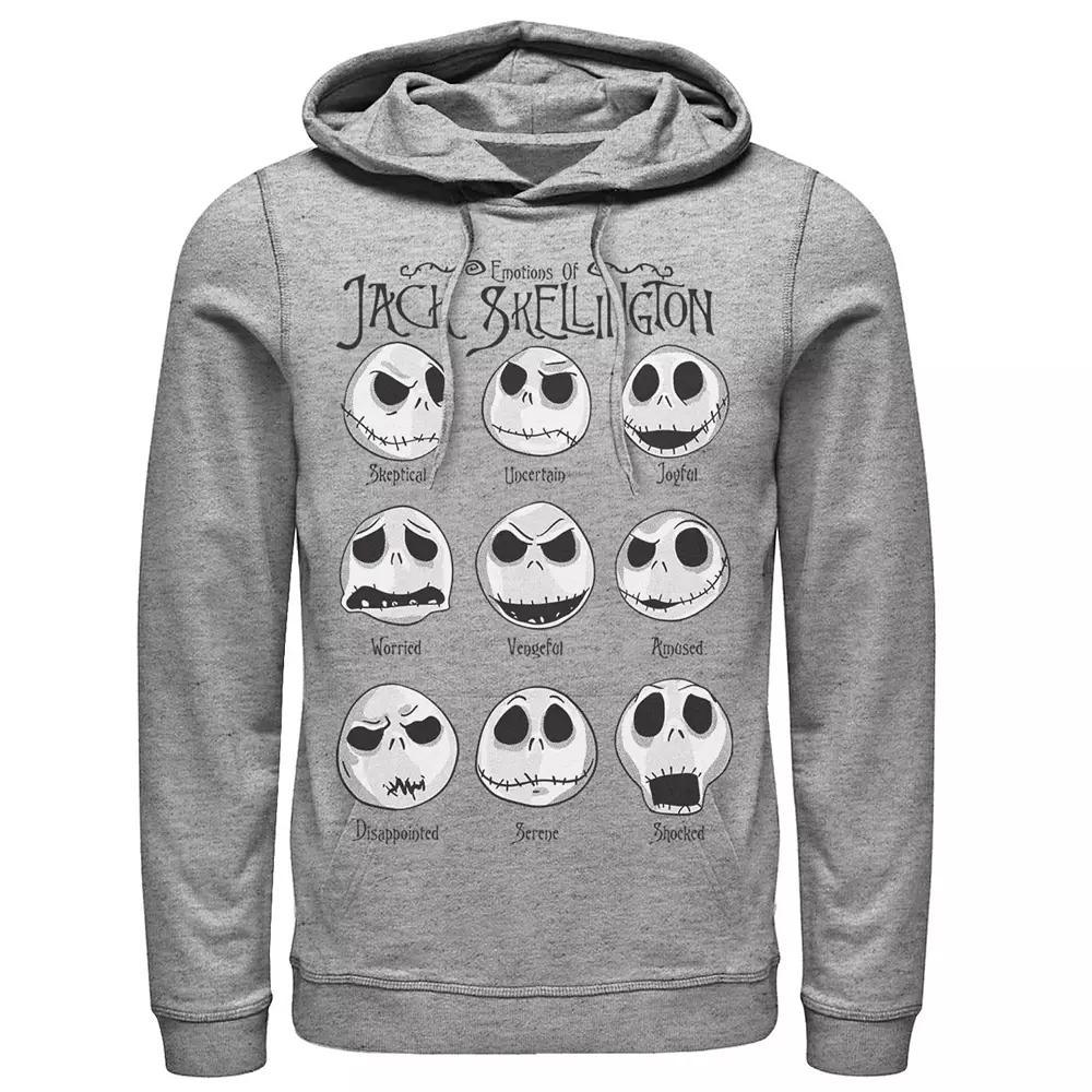Disney's The Nightmare Before Christmas Men's Emotional Jack Hoodie, Size: Large, Athletic Grey Product Image