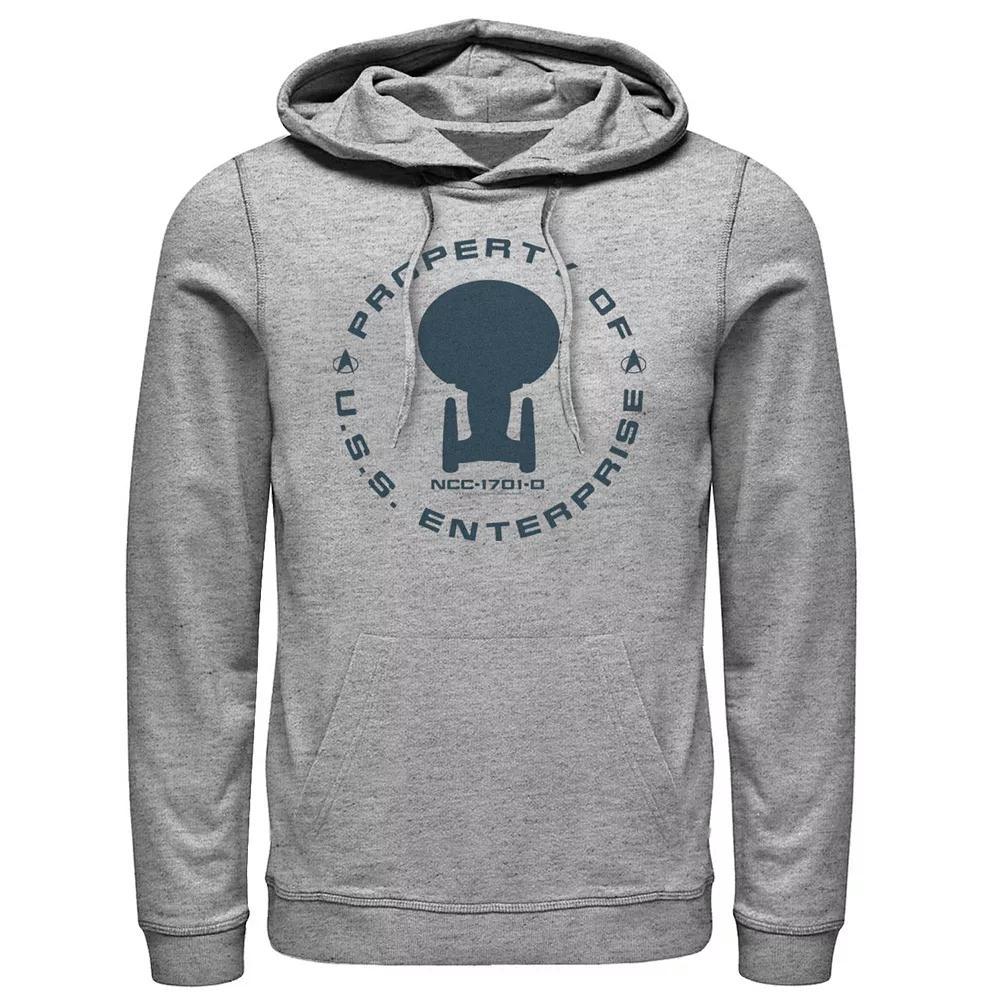 Men's Star Trek Next Generation Property Badge Hoodie, Size: Medium, Athletic Grey Product Image